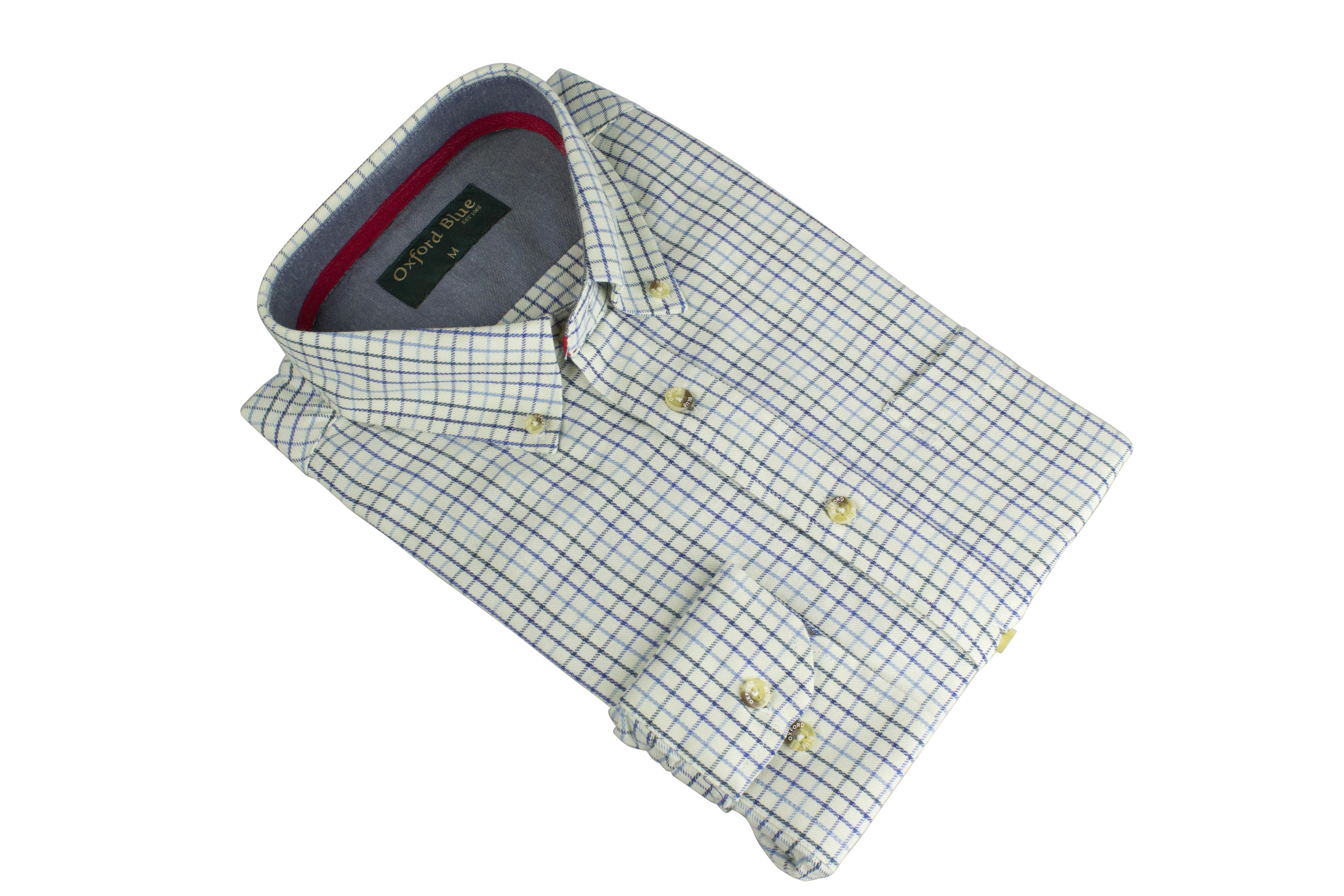 MCS901 - Men's London Tattersall Shirt - Navy Check - Oxford Blue