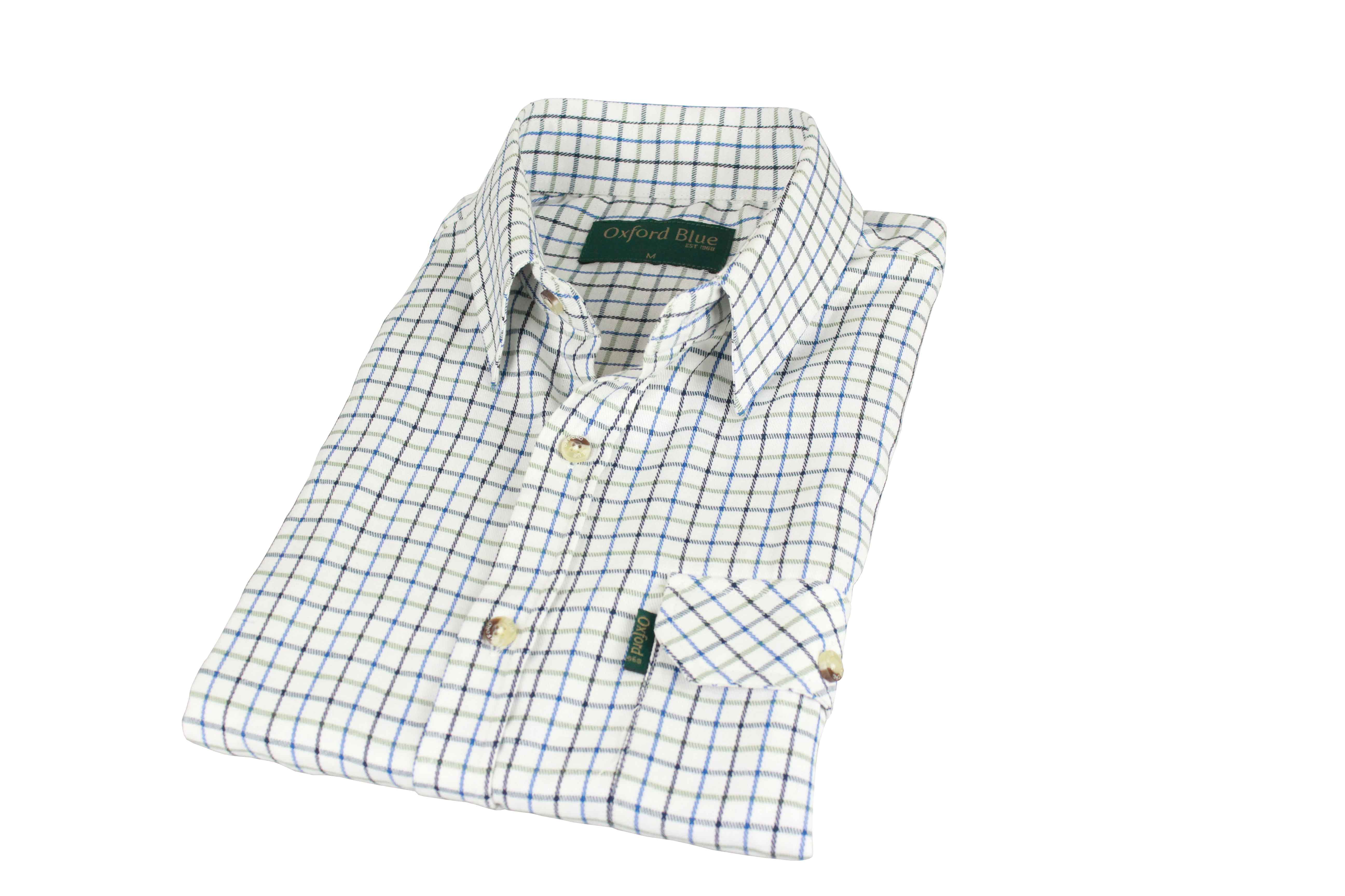 SH1 - Men's Tattersal Shirt - BLUE - Oxford Blue