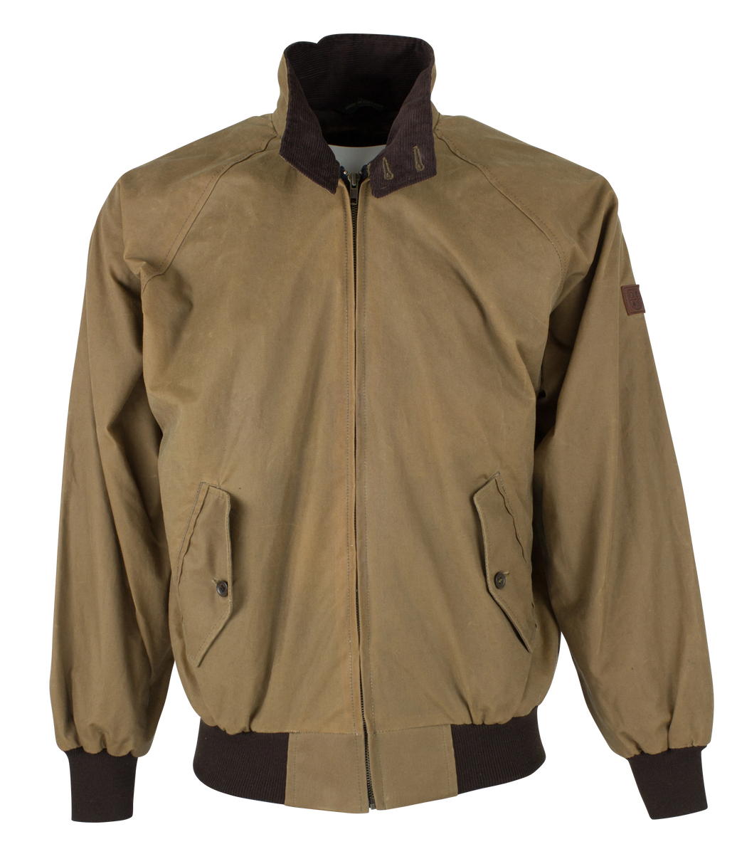 Harrington Wax Jacket SAND Oxford Blue