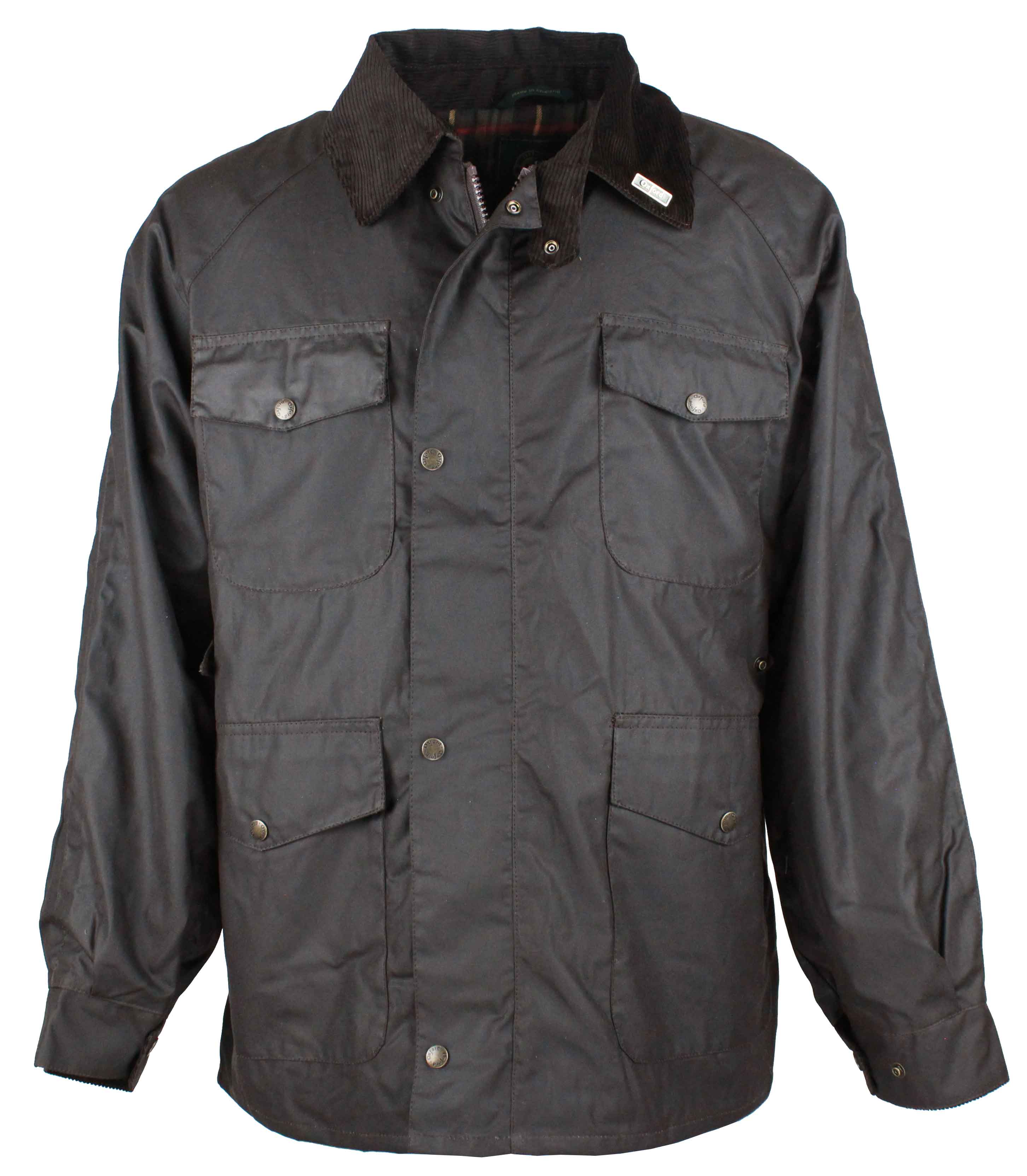 W20 - Men's Balmoral Wax Jacket - BROWN - Oxford Blue