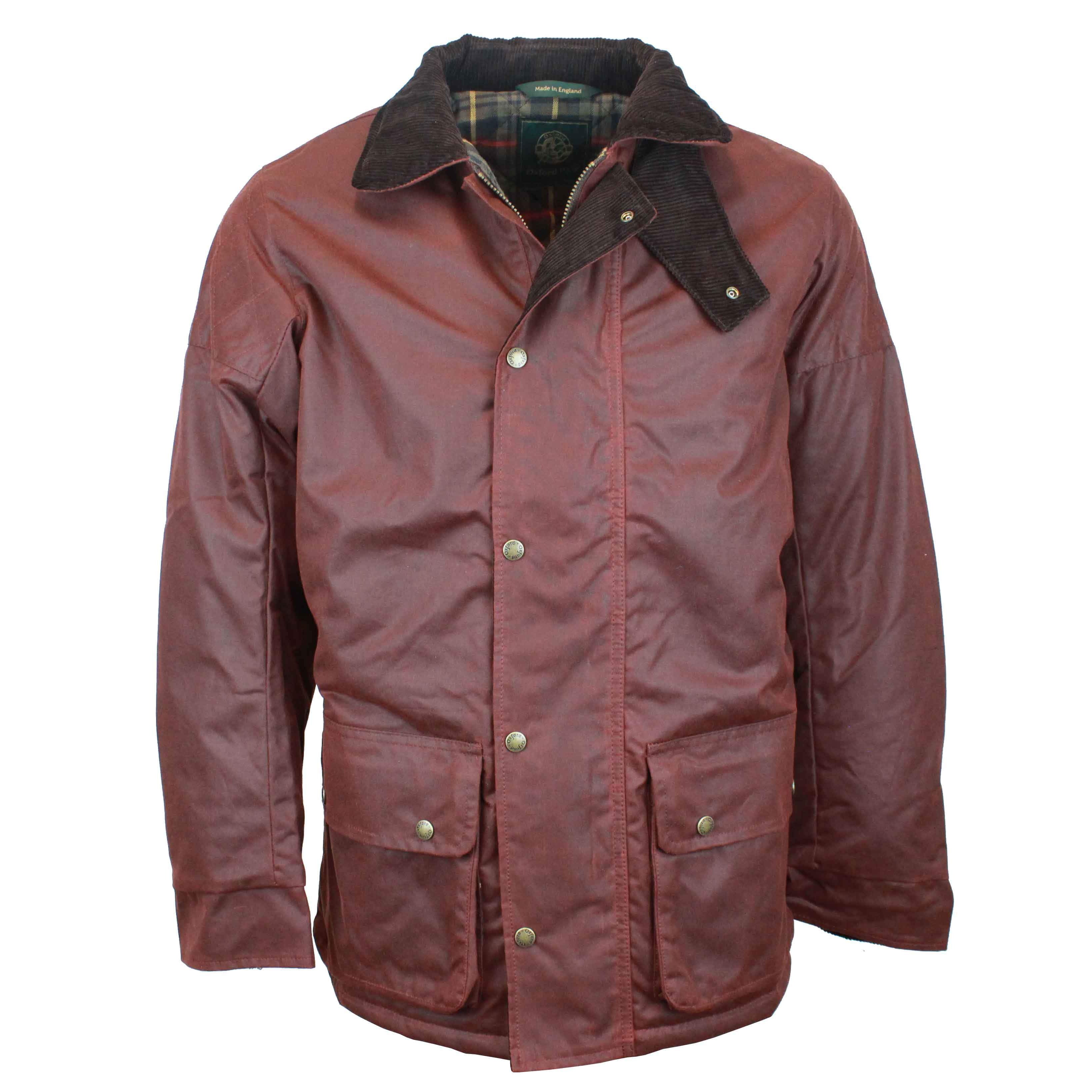 W212 - Men's Chelsea Padded Wax Antique Coat - CHESTNUT - Oxford Blue