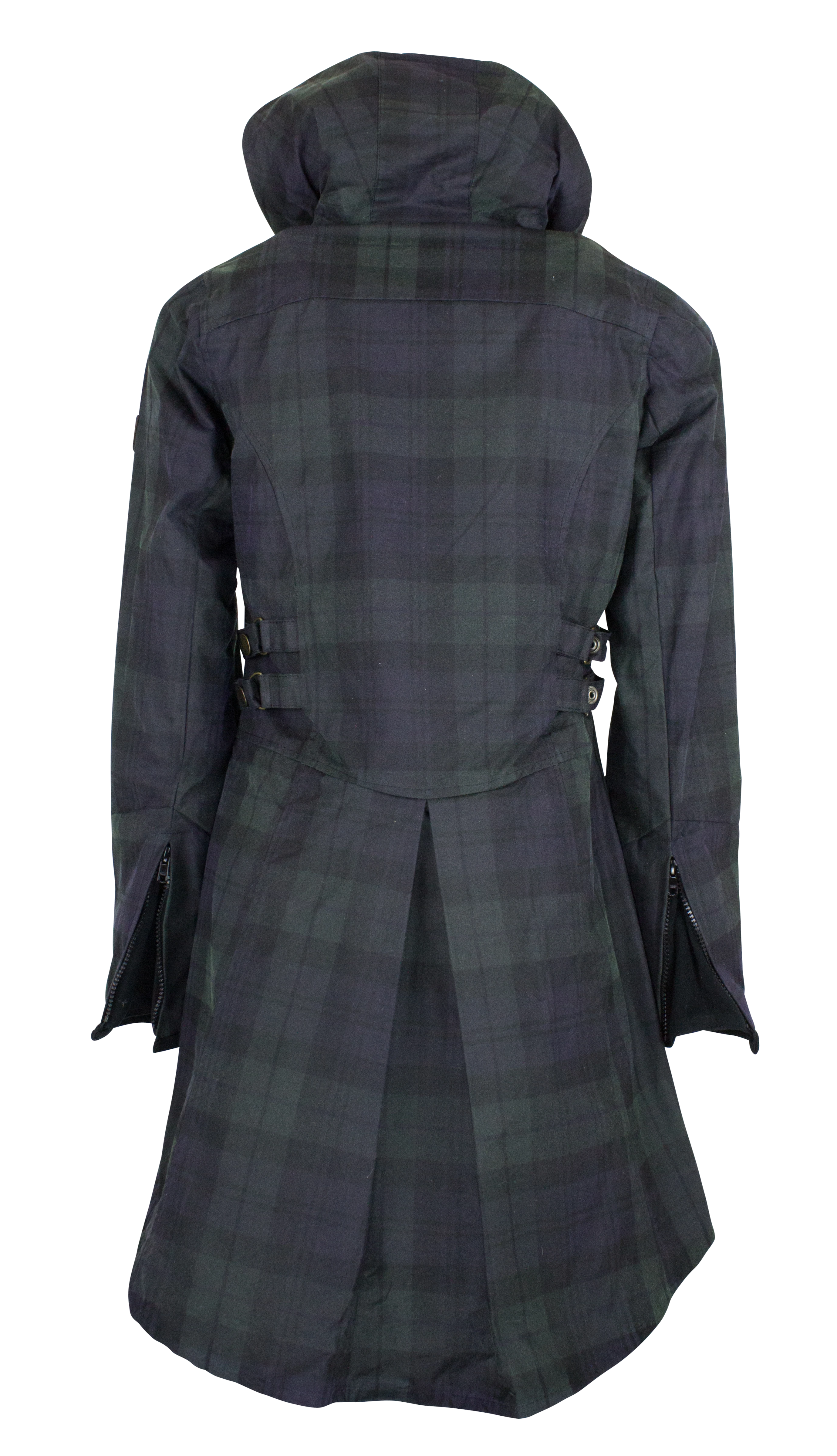 W315 - Women's Wax Tartan Hooded Katrina - BLACKWATCH - Oxford Blue