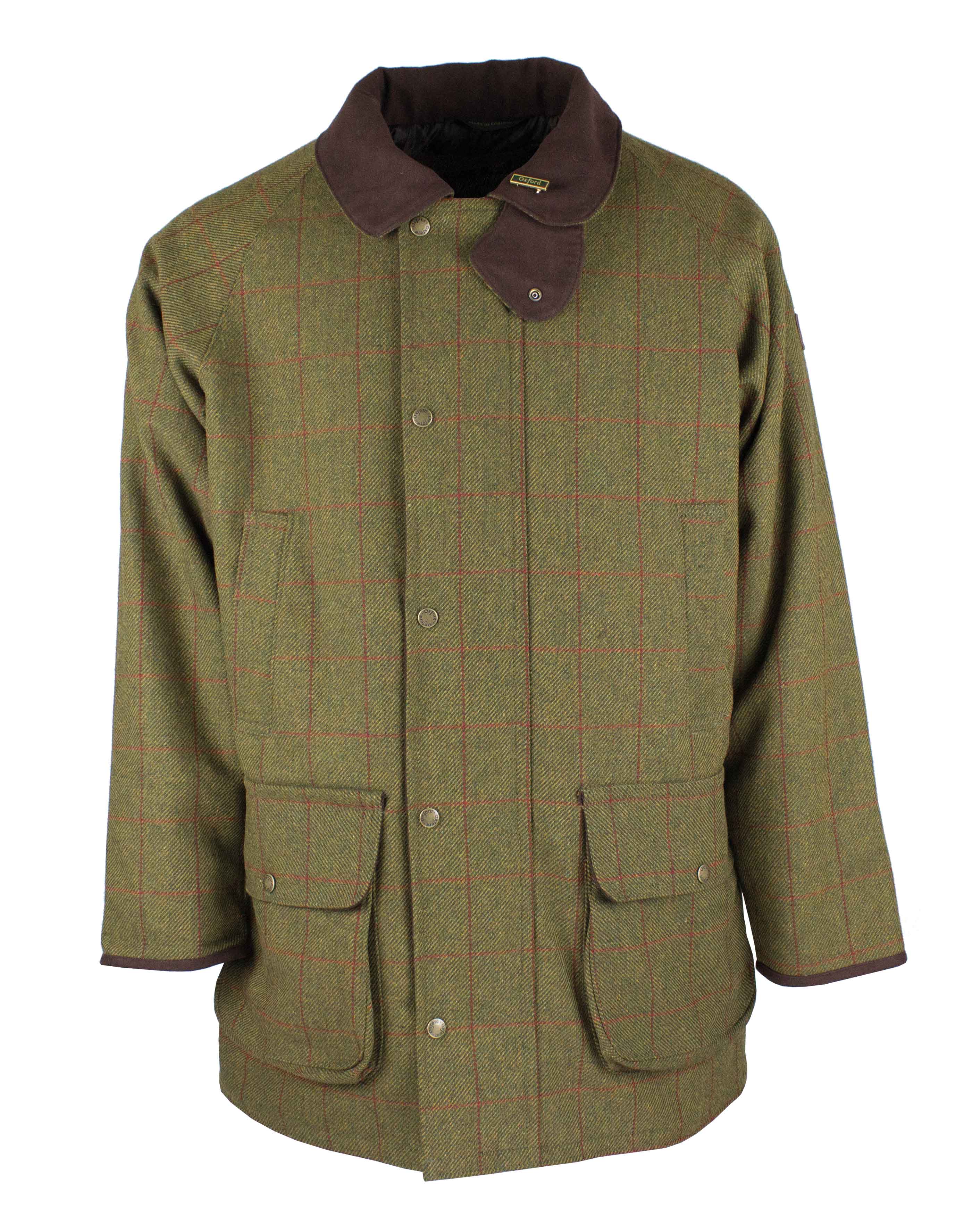 W37 - Men's Brampton Raglan Tweed Coat - DARK GREEN (5907/51) - Oxford Blue