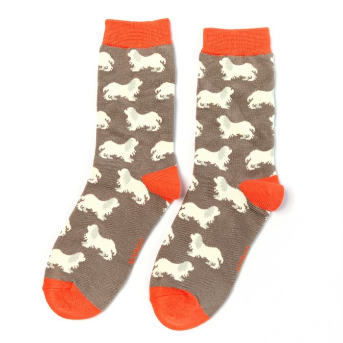 Women's Spaniels Socks - Grey - Oxford Blue
