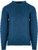 Traditional Unisex Aran Sweater - MARL BLUE - Oxford Blue