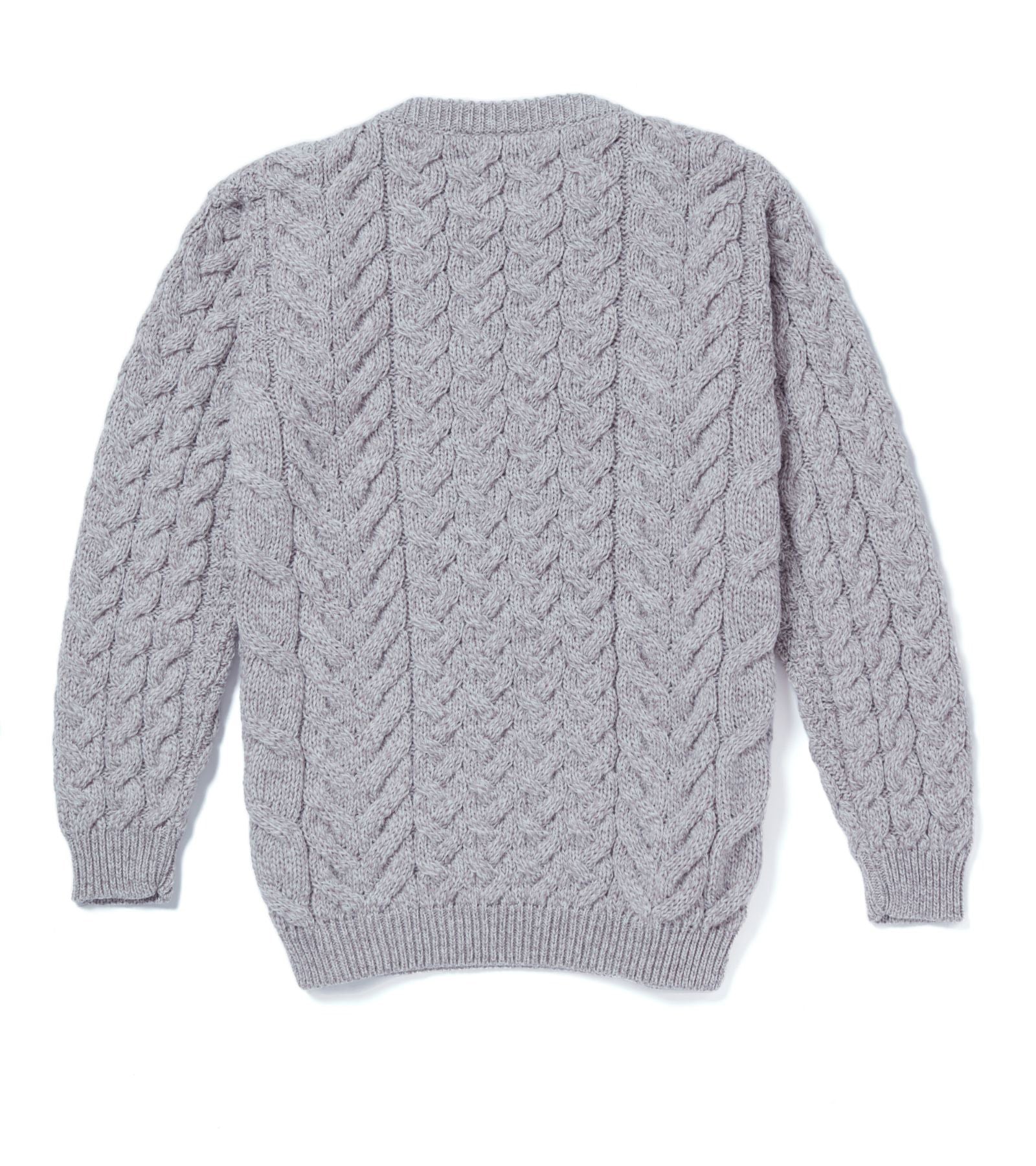 Crew Neck Unisex Aran Sweater - OAT - Oxford Blue