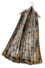 Feather & Floral Print Silk Scarf - Brown - Oxford Blue