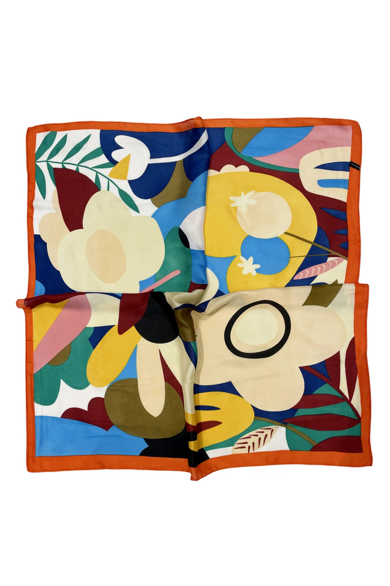 Horse Riding Print Square Scarf - Navy Blue | Oxford Blue