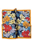 Multicolour Floral Print With Border Edge Square Scarf - Navy - Oxford Blue