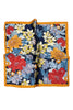 Multicolour Floral Print With Border Edge Square Scarf - Navy - Oxford Blue