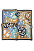 Fashion Chain Symbol Print Square Scarf - White - Oxford Blue