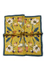 Botanical Butterfly Print Square Scarf - Mustard - Oxford Blue