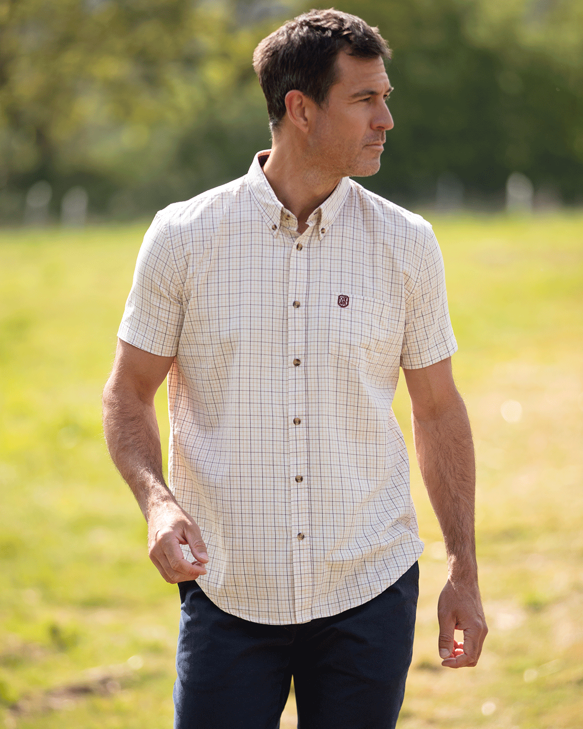 CSS204 - Gents Metz Short Sleeve Check Shirt - Oxford Blue