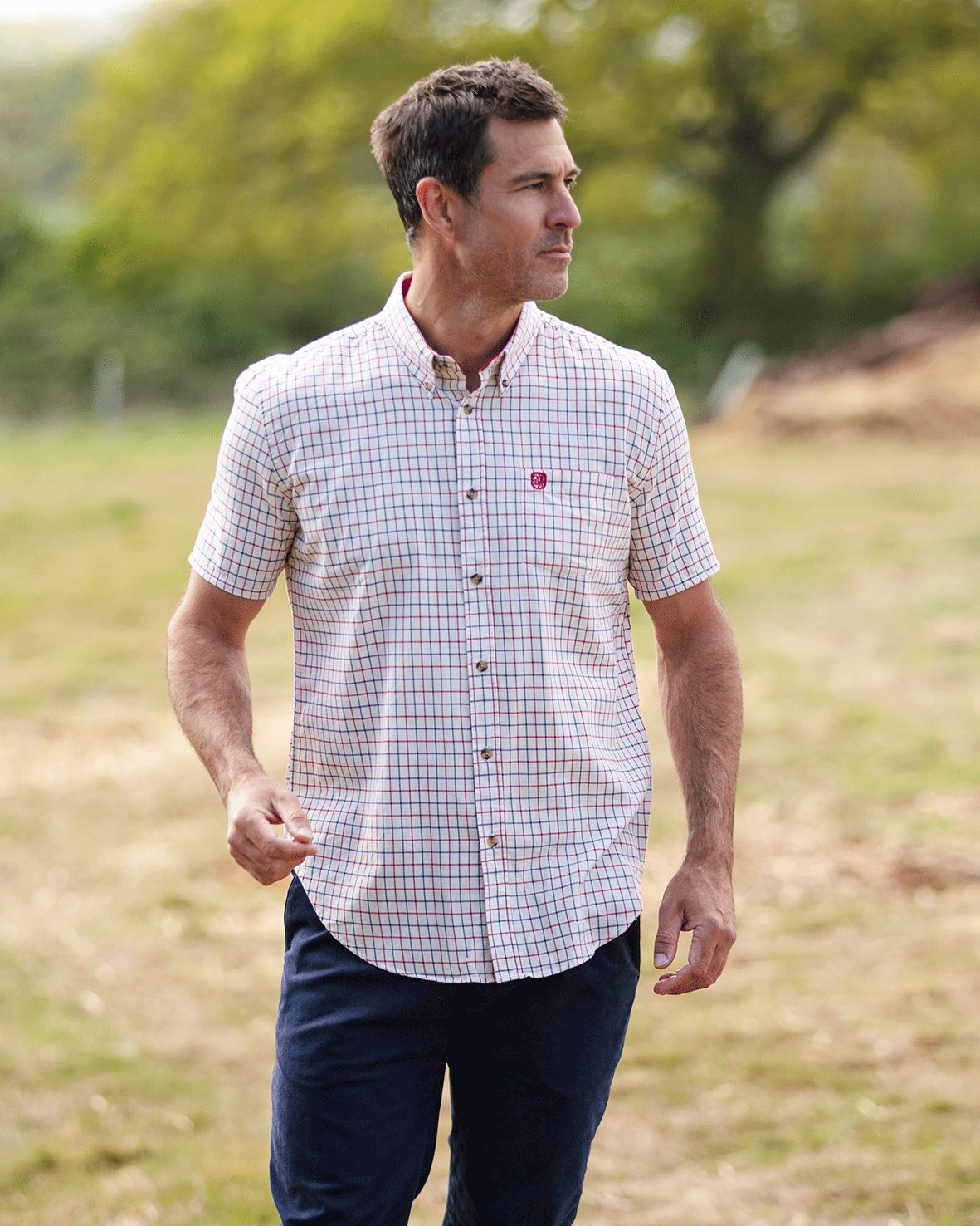 CSS205 - Gents Ghent Short Sleeve Check Shirt - Oxford Blue