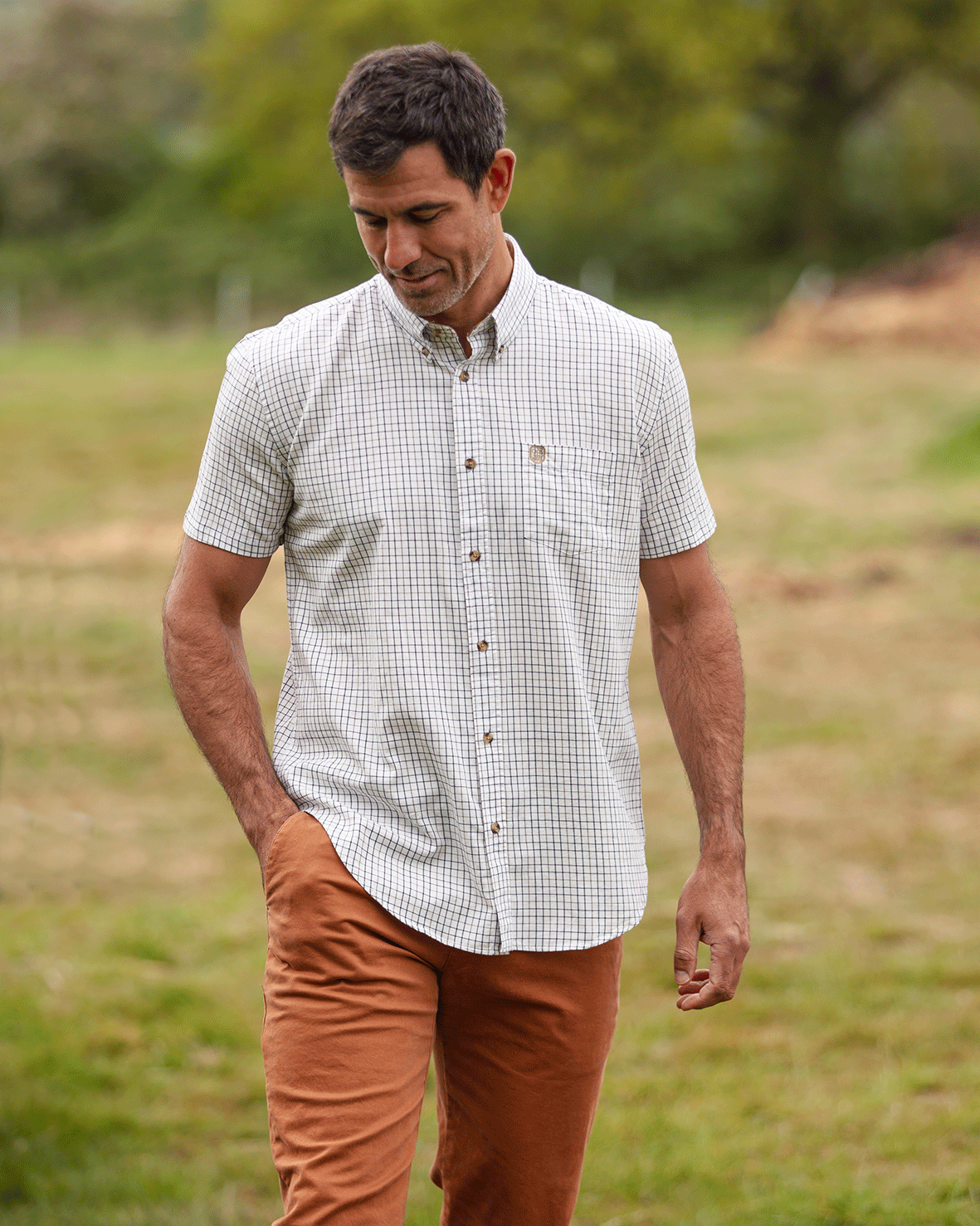 CSS206 - Gents Morar Short Sleeve Check Shirt - Oxford Blue