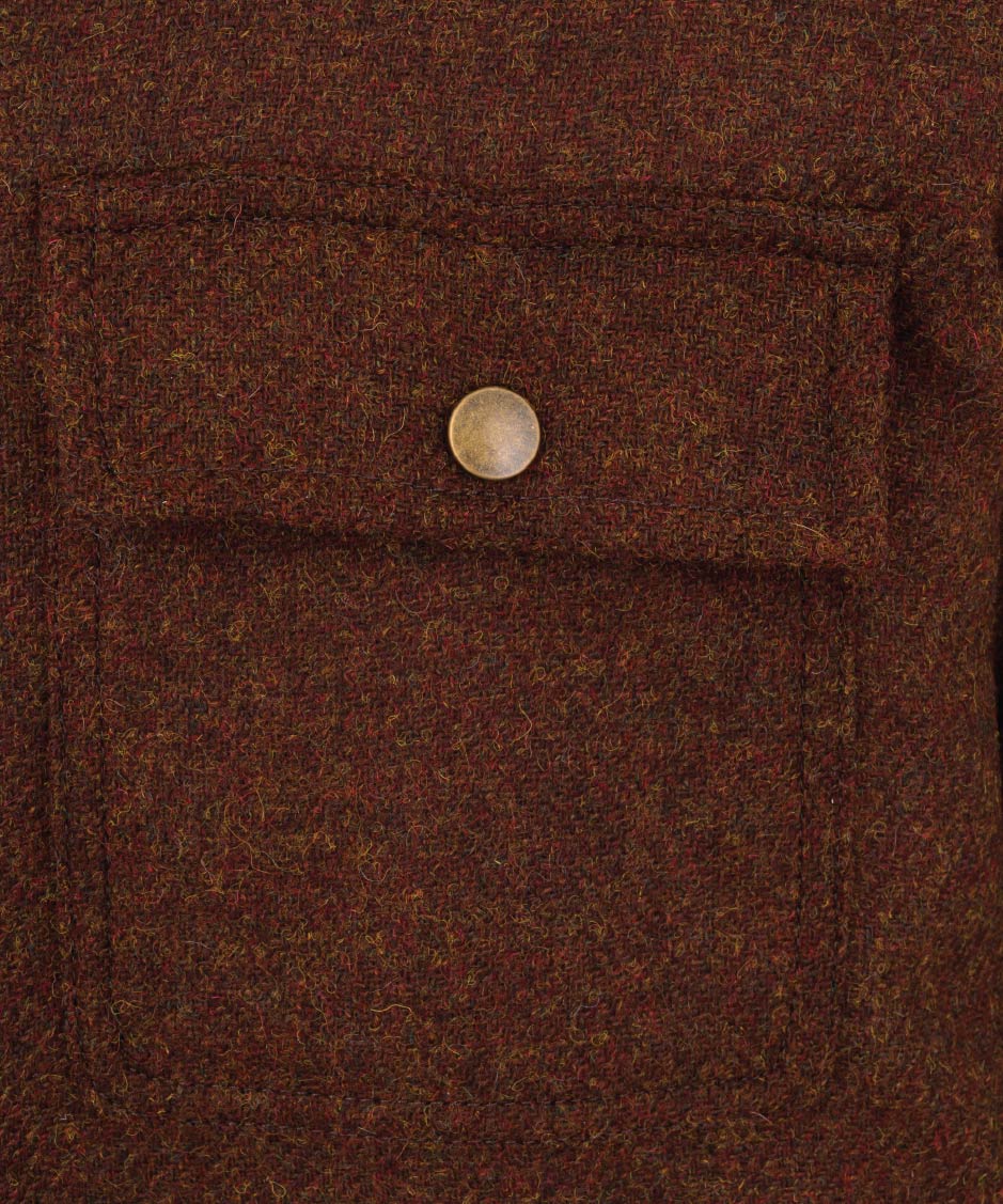 Unisex Wool Overshirt - BROWN - Oxford Blue