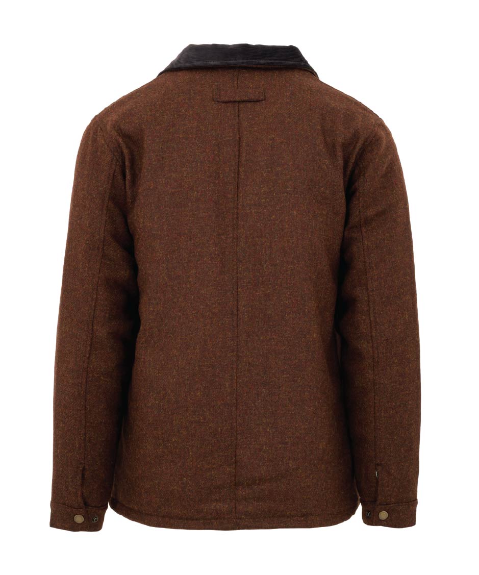 Unisex Wool Overshirt - BROWN - Oxford Blue