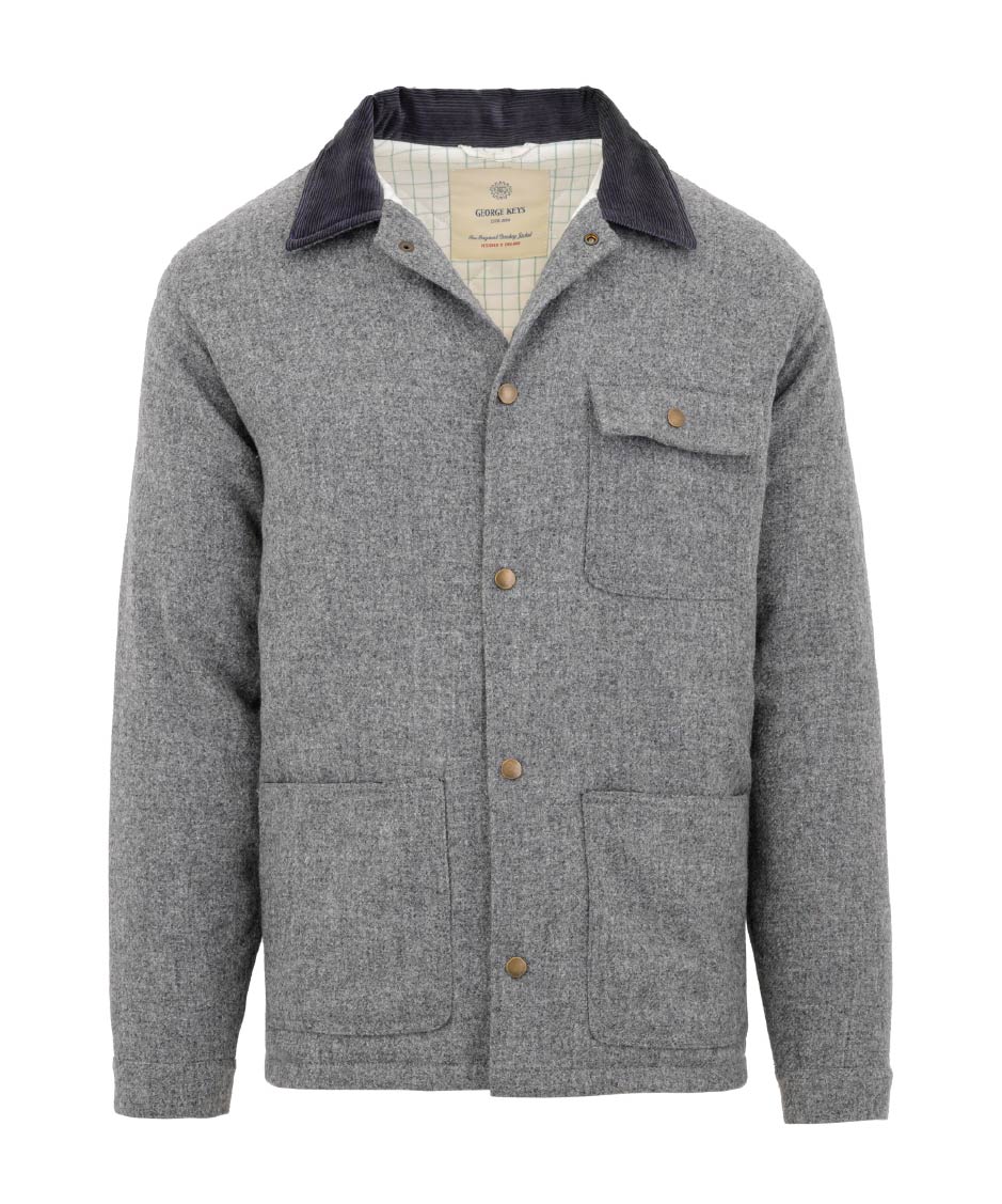 Unisex Wool Overshirt - GREY - Oxford Blue