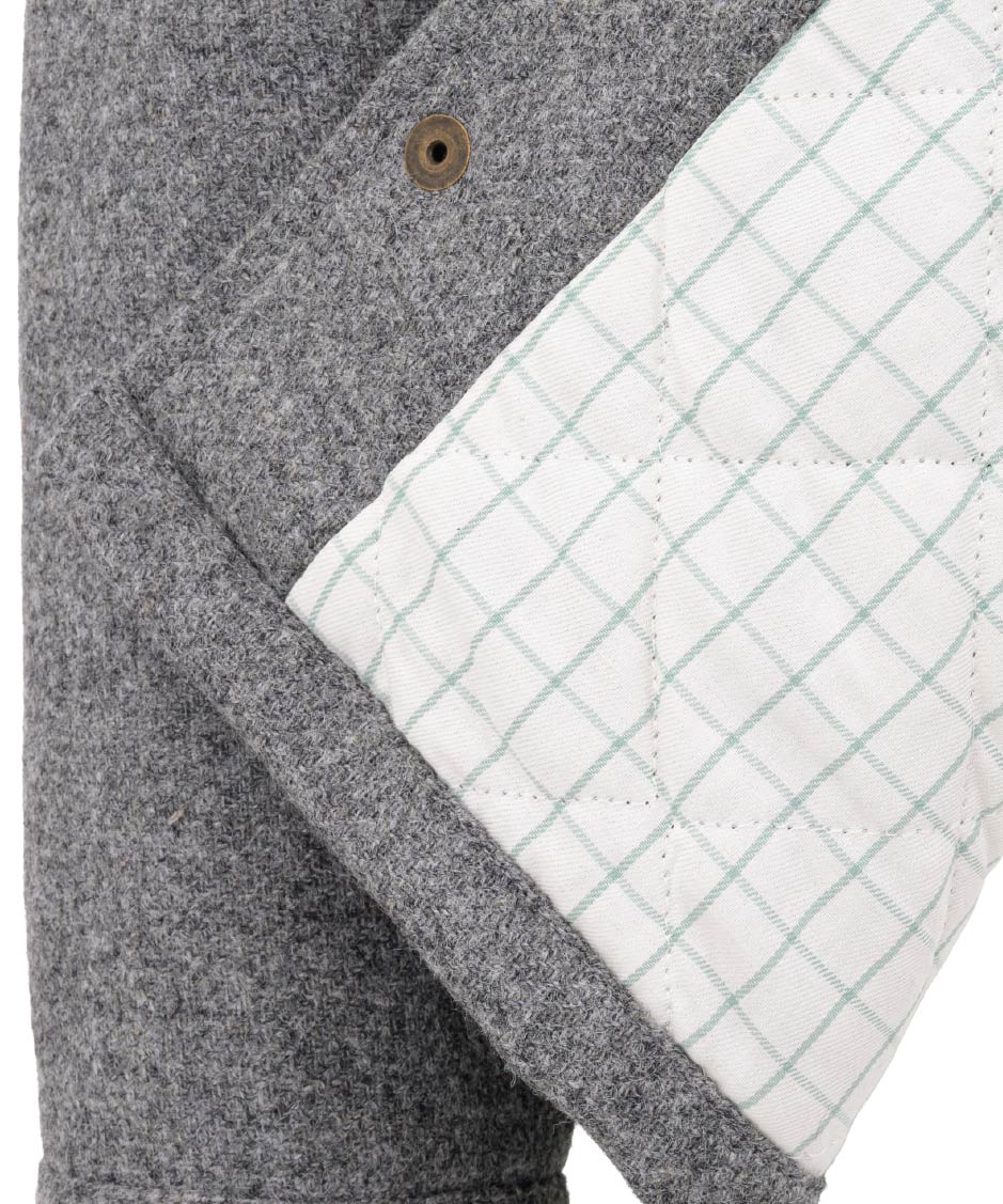 Unisex Wool Overshirt - GREY - Oxford Blue