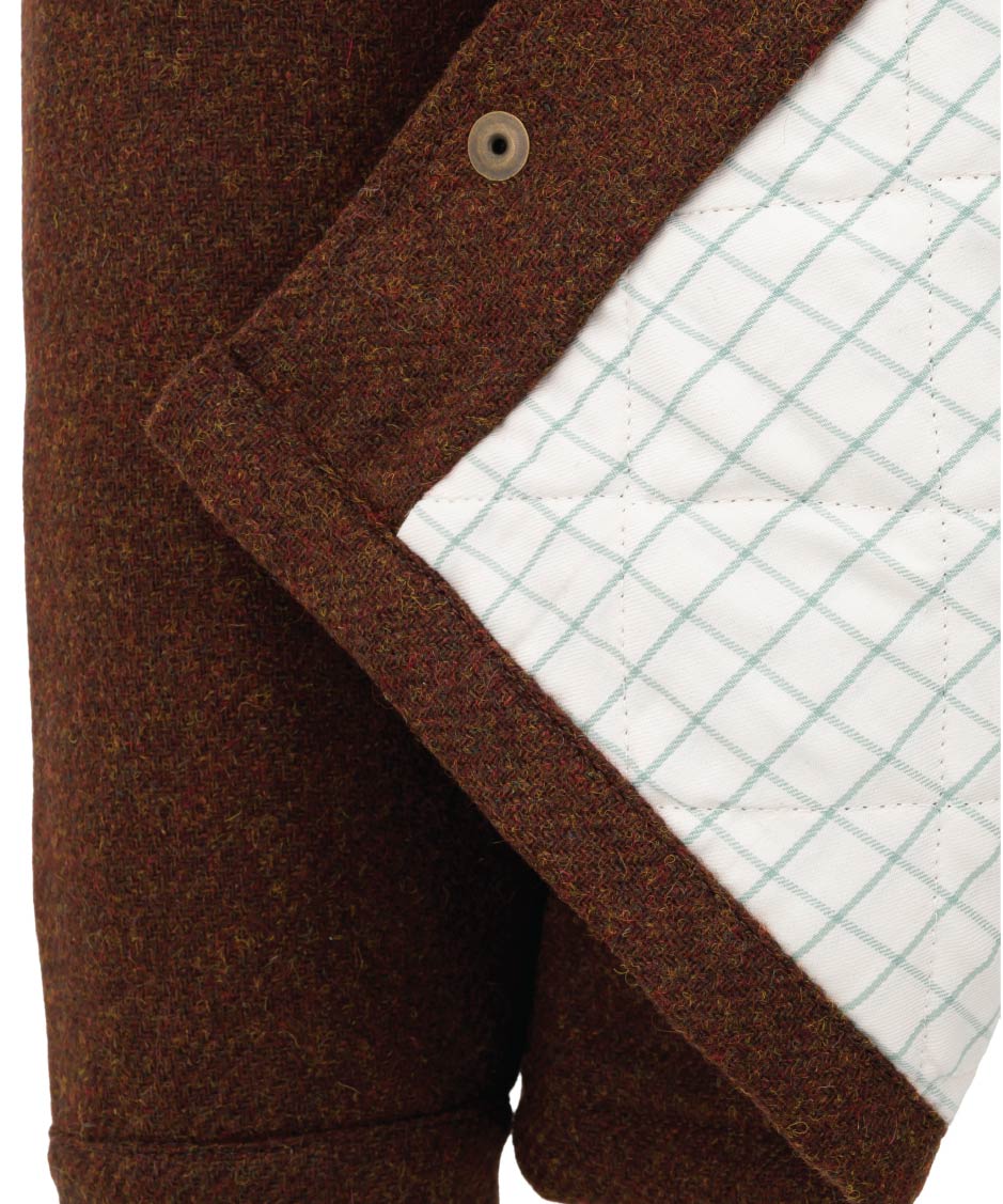 Unisex Wool Overshirt - BROWN - Oxford Blue