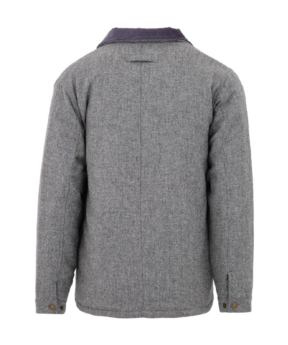 Unisex Wool Overshirt - GREY - Oxford Blue