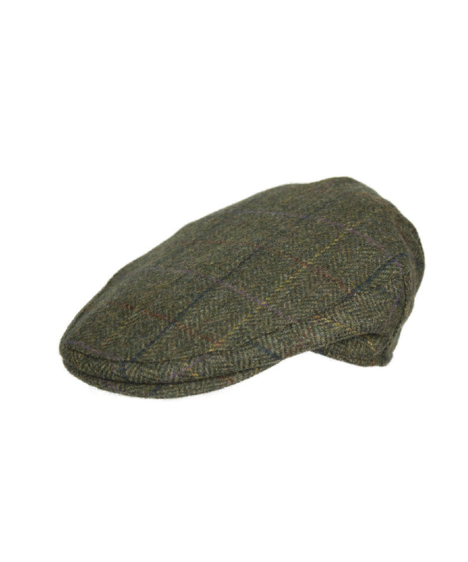 HW20 - Walker Wool Tweed Cap - GREEN CHECK - Oxford Blue