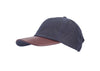 HW58 - Leather Peak Wax Baseball Cap - NAVY - Oxford Blue