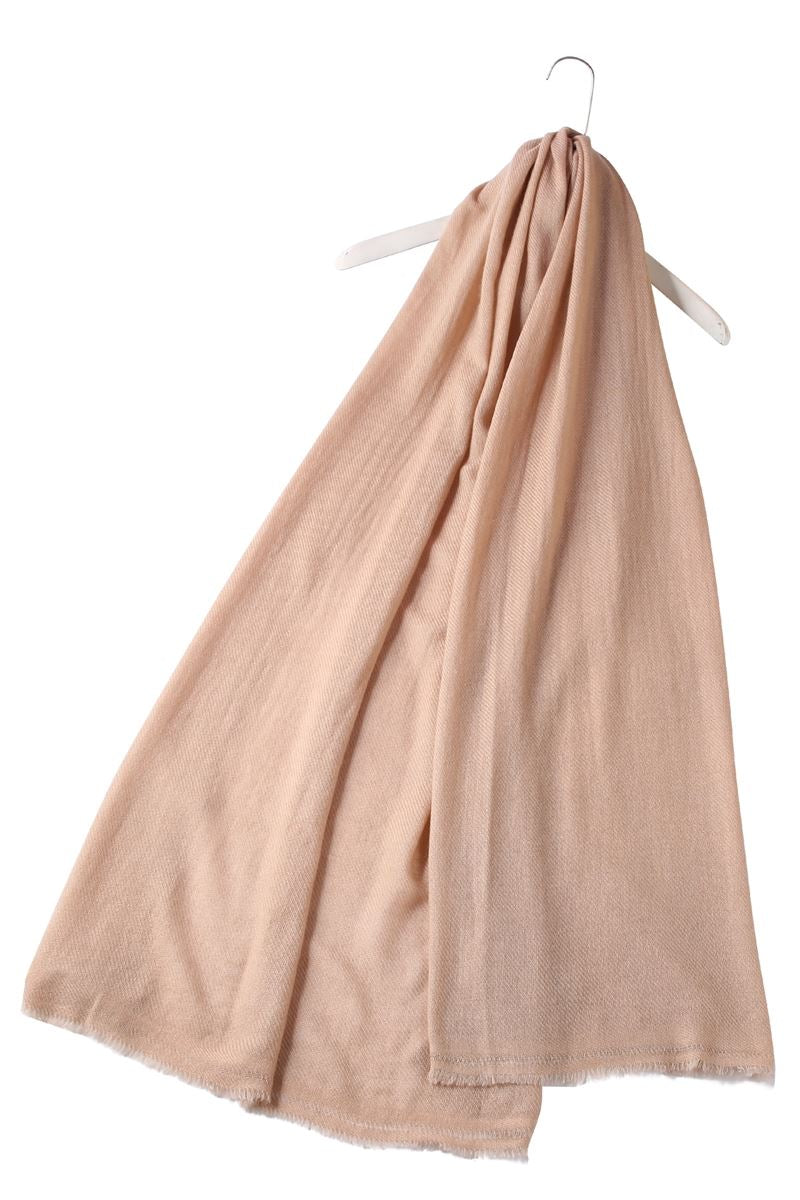 Plain Pure Cashmere Scarf - Brown - Oxford Blue