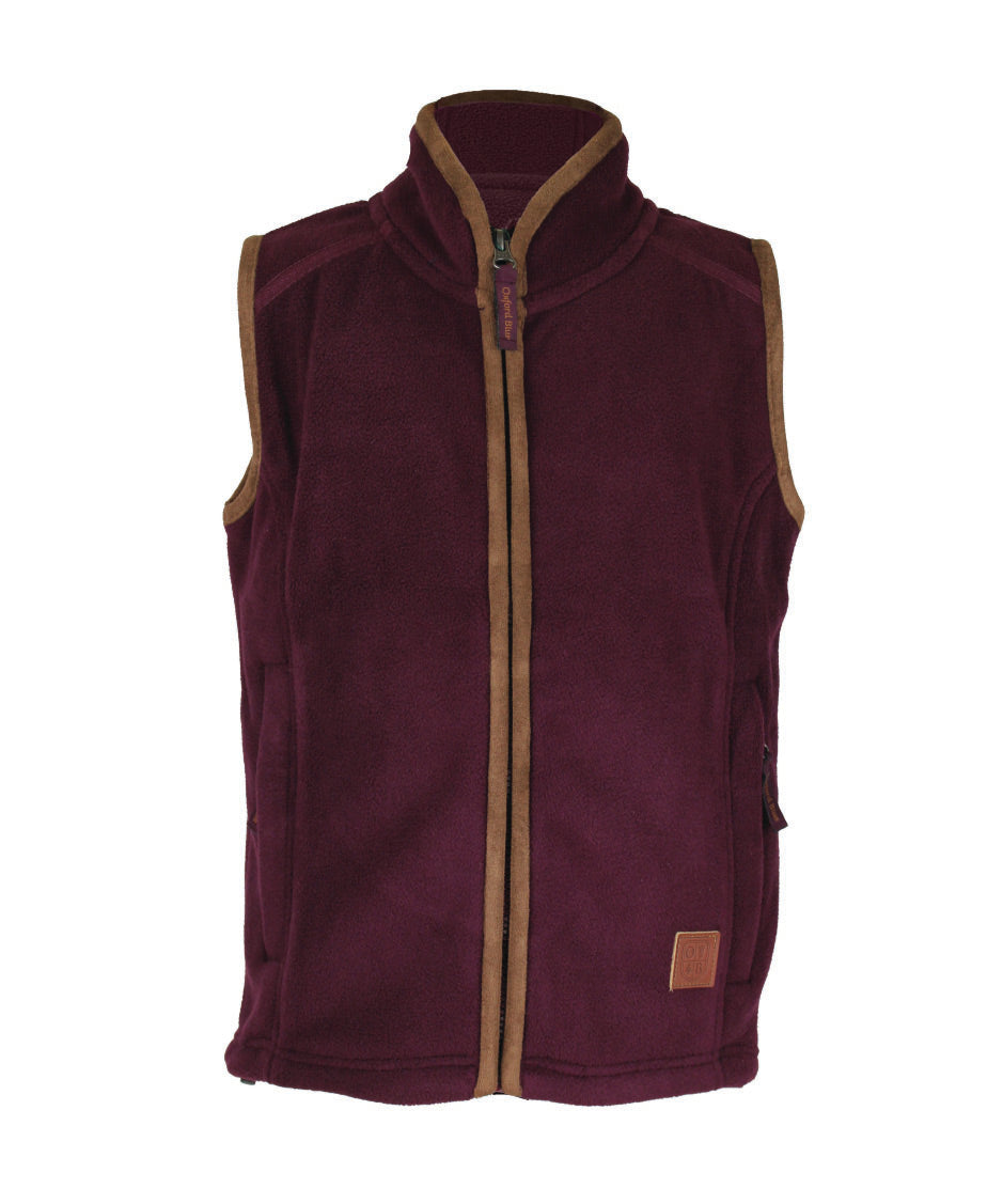 KF01 - Kids Fleece Gilet - PLUM - Oxford Blue