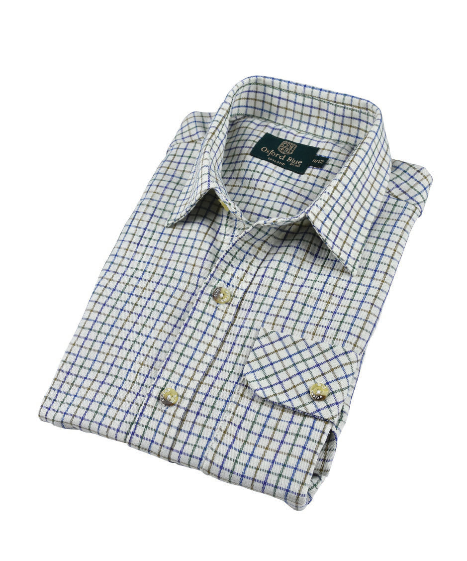 KSH201 - Kids Full Sleeve London Check Shirt - GREEN - Oxford Blue