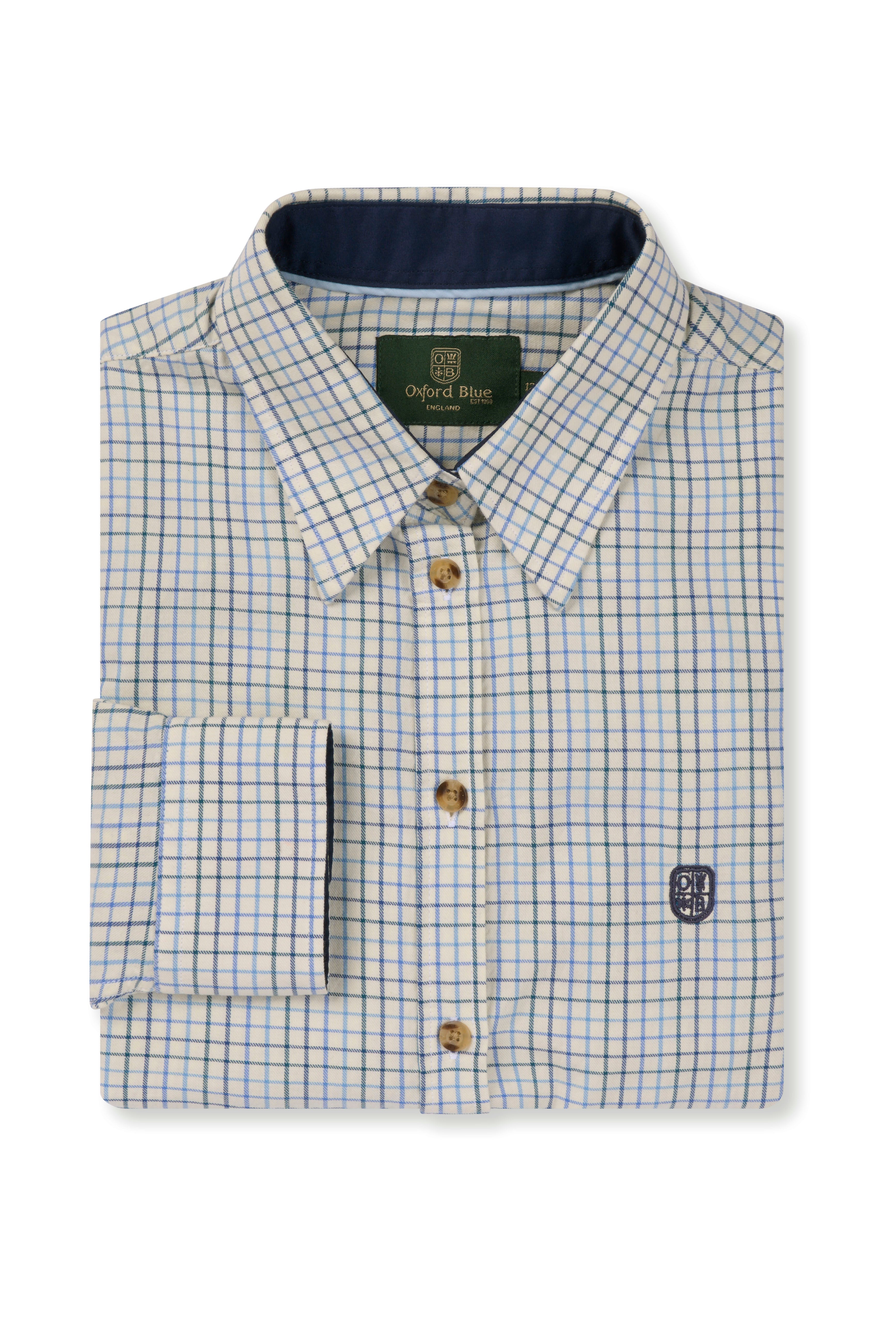 LCS201 - Ladies London Tattersall Shirt - NAVY - Oxford Blue