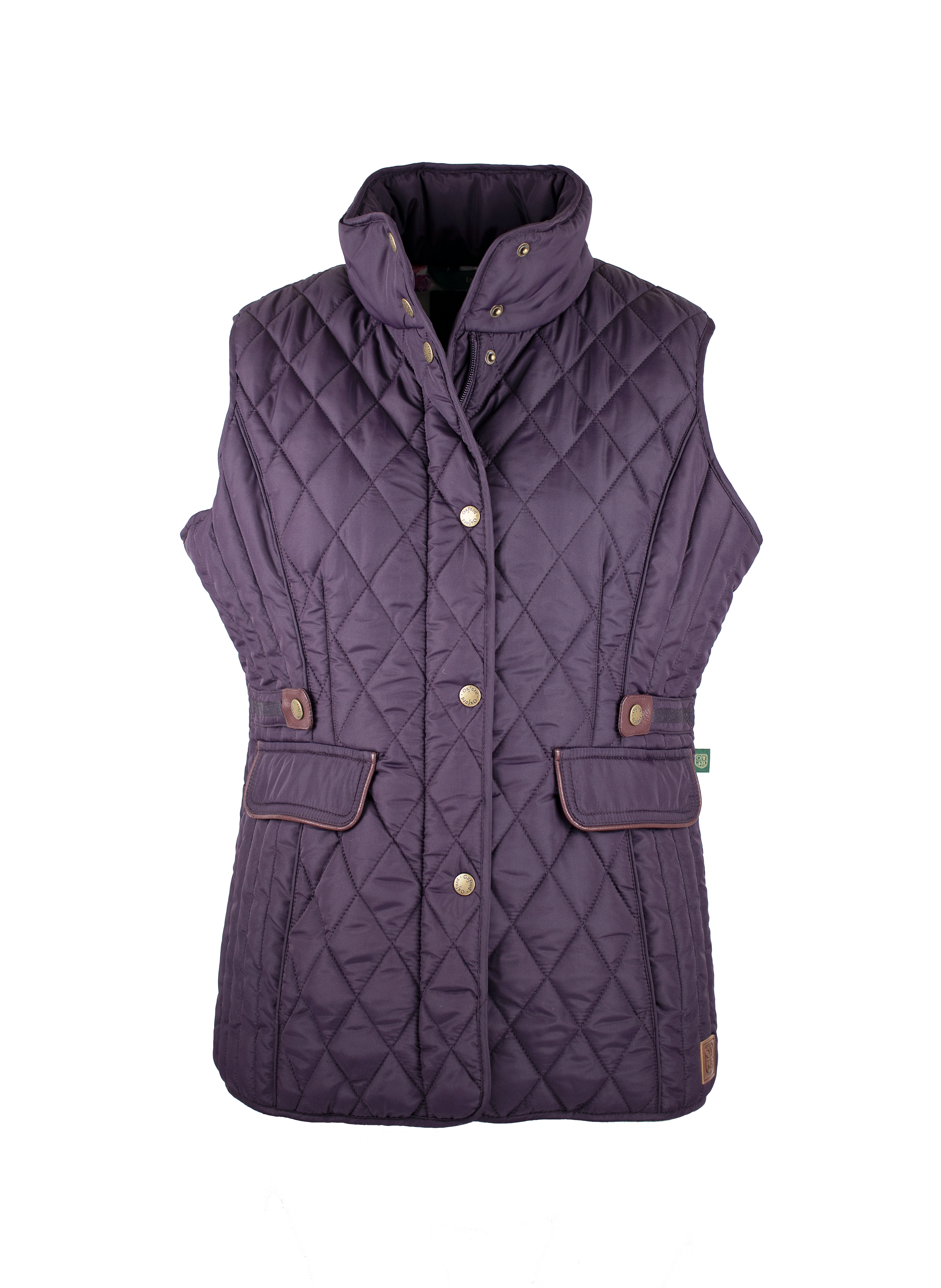 LJ001 - Ladies Maya Quilted Gilet - PLUM - Oxford Blue