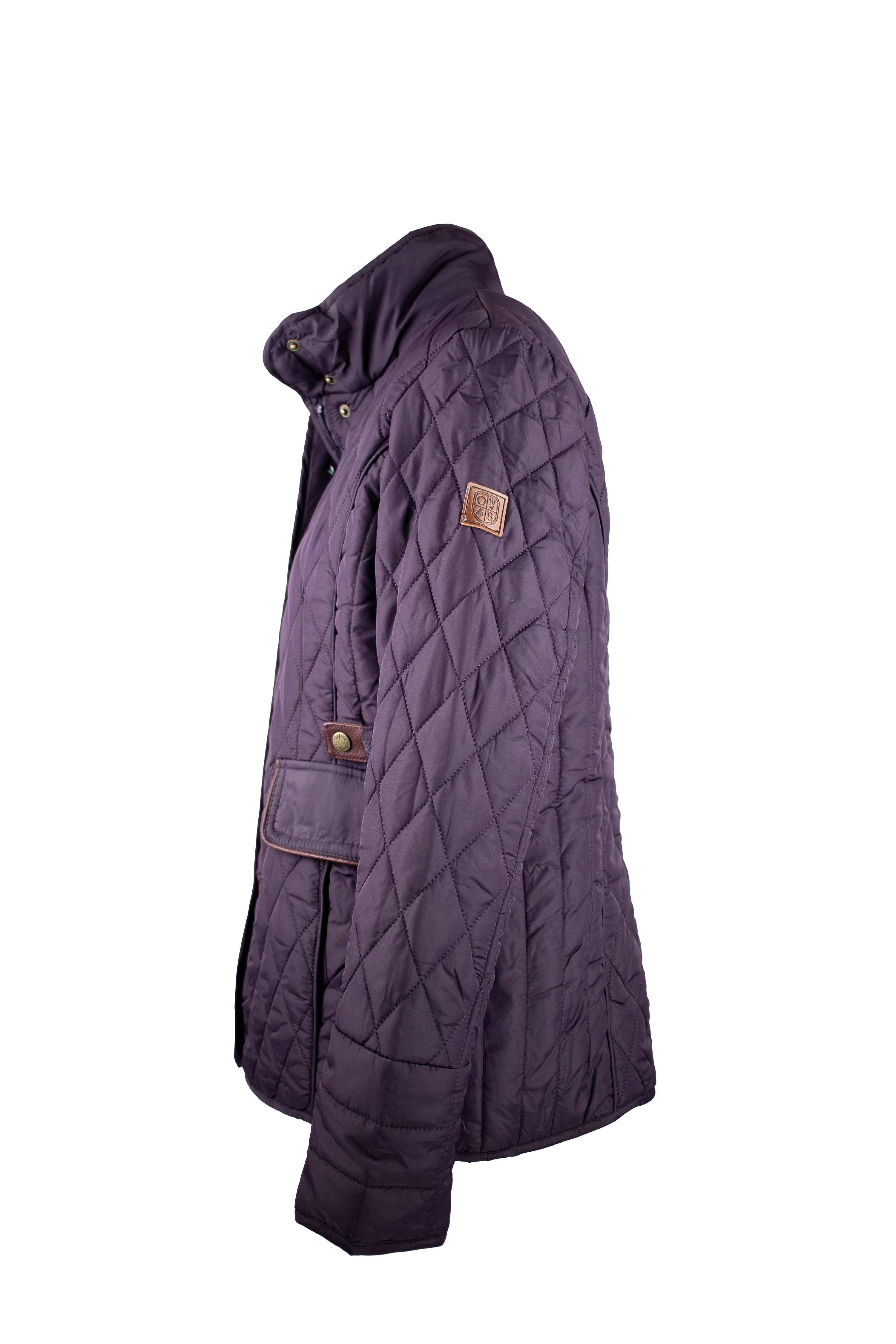 LJ002 - Ladies Maya Quilted Jacket - PLUM - Oxford Blue