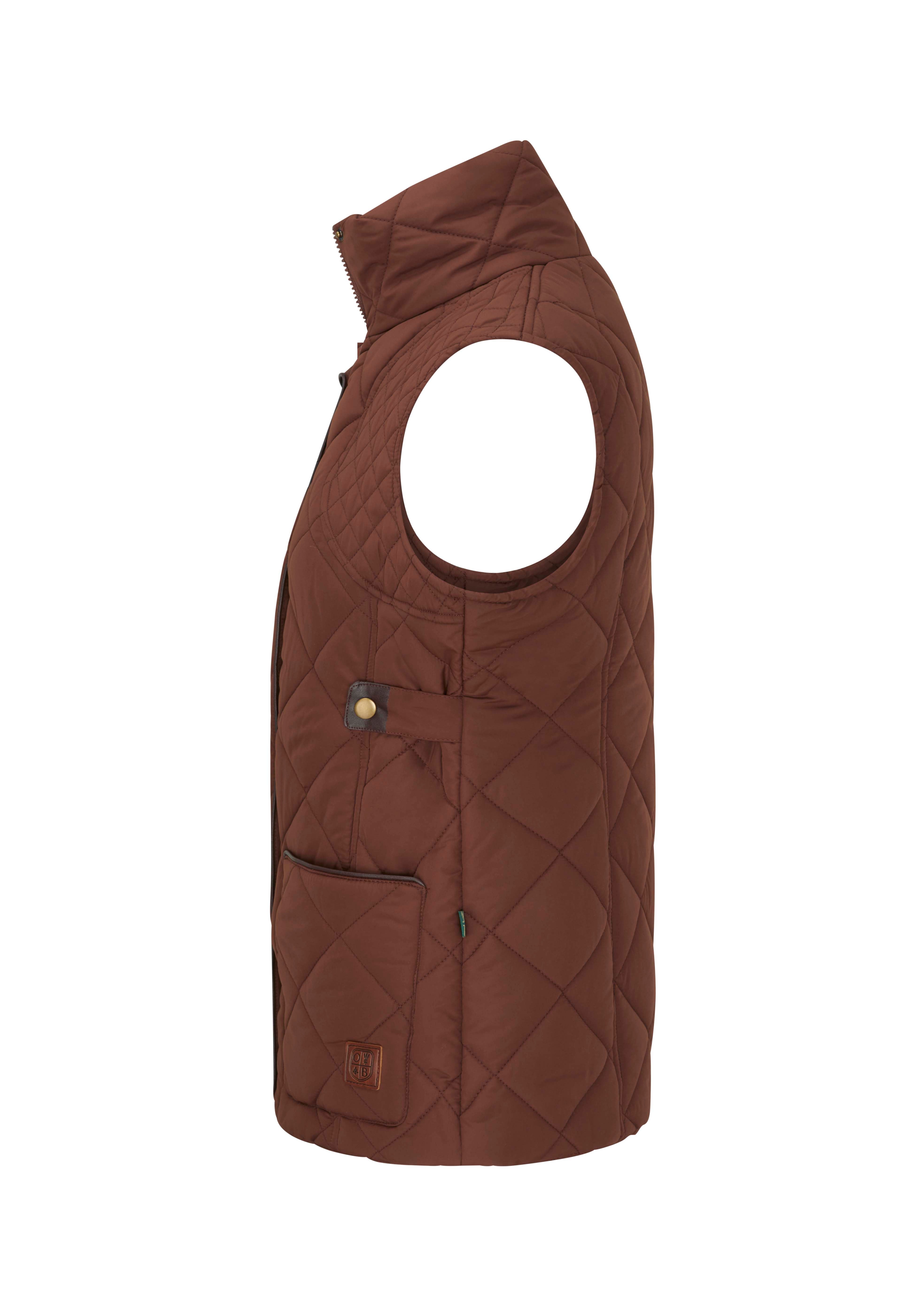 LJ003- Ladies Clare Quilted Gilet - CAPPUCCINO - Oxford Blue
