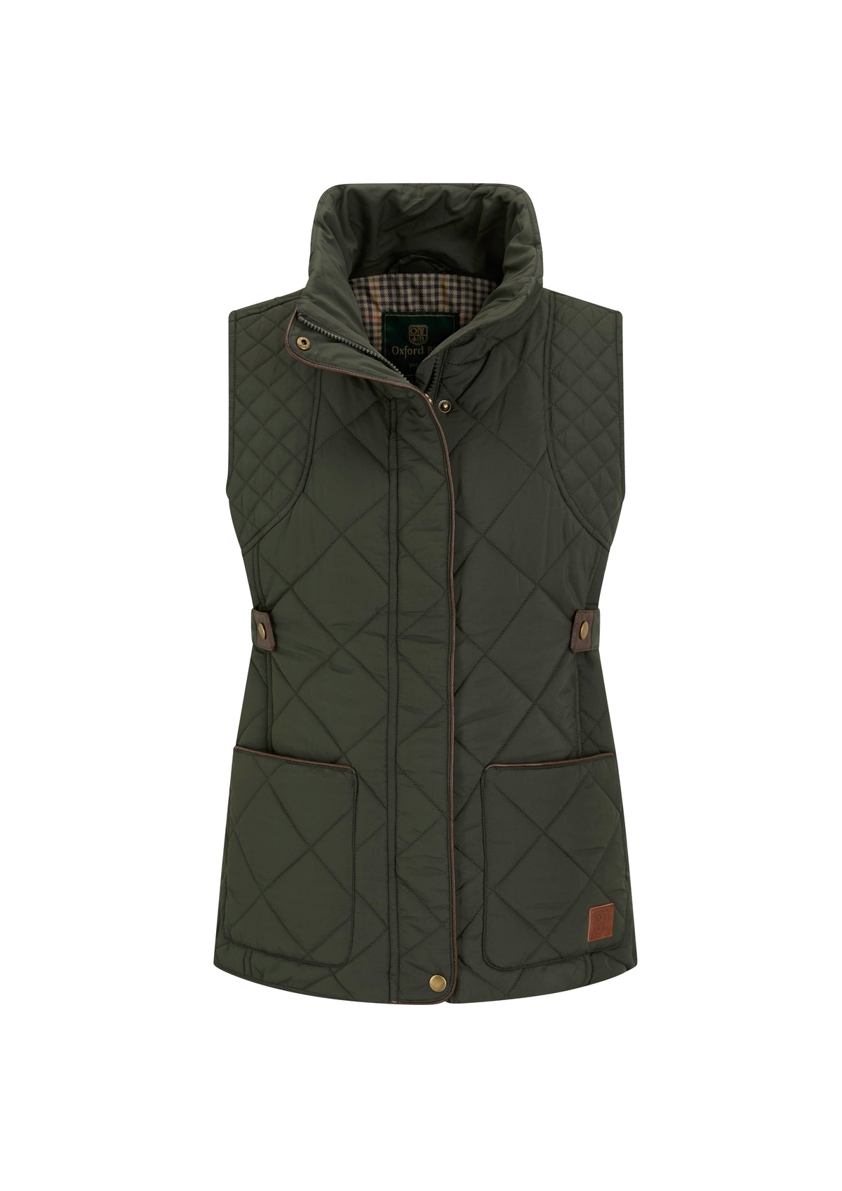 LJ003- Ladies Clare Quilted Gilet - DARK OLIVE - Oxford Blue