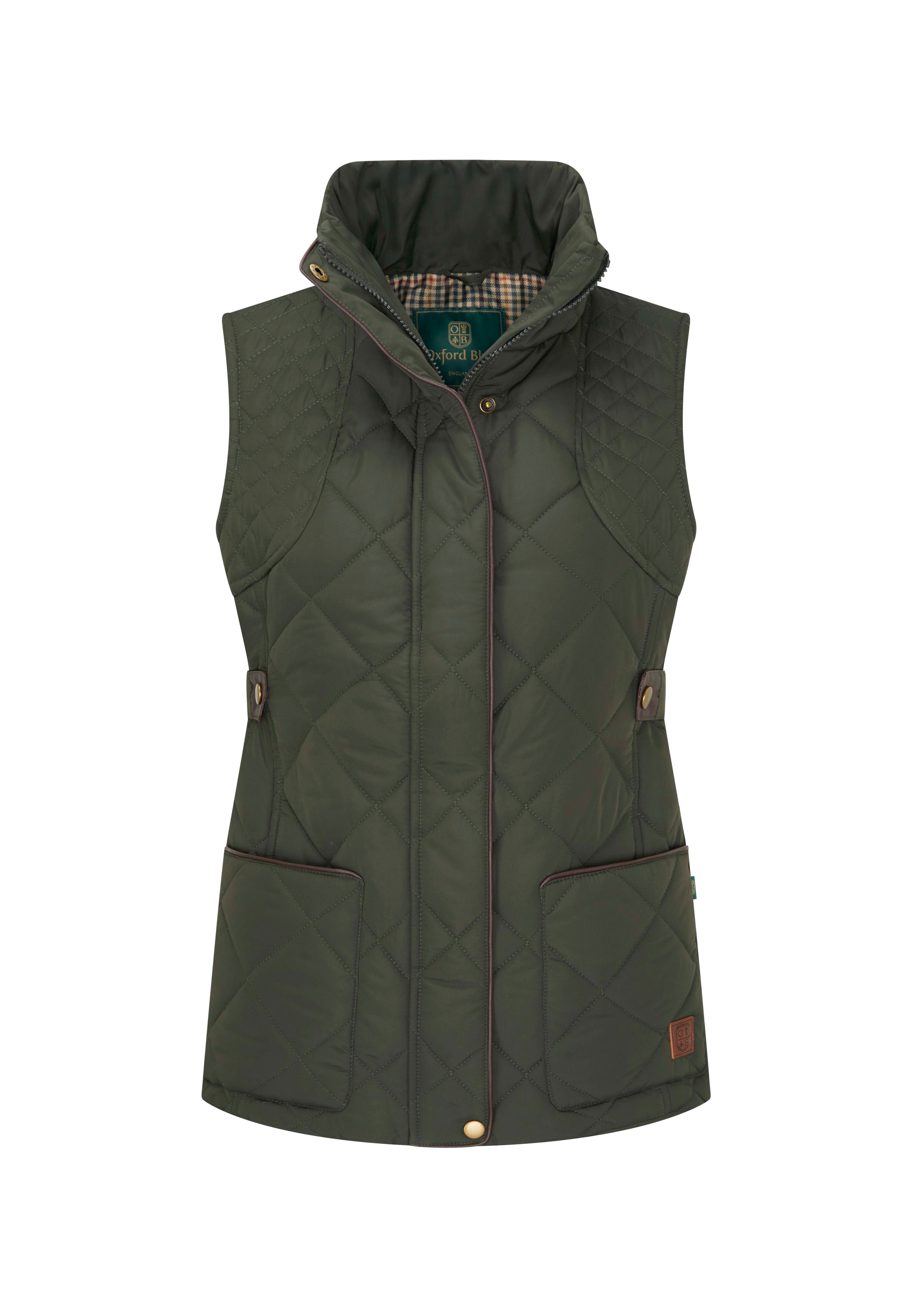 LJ003- Ladies Clare Quilted Gilet - GREEN - Oxford Blue