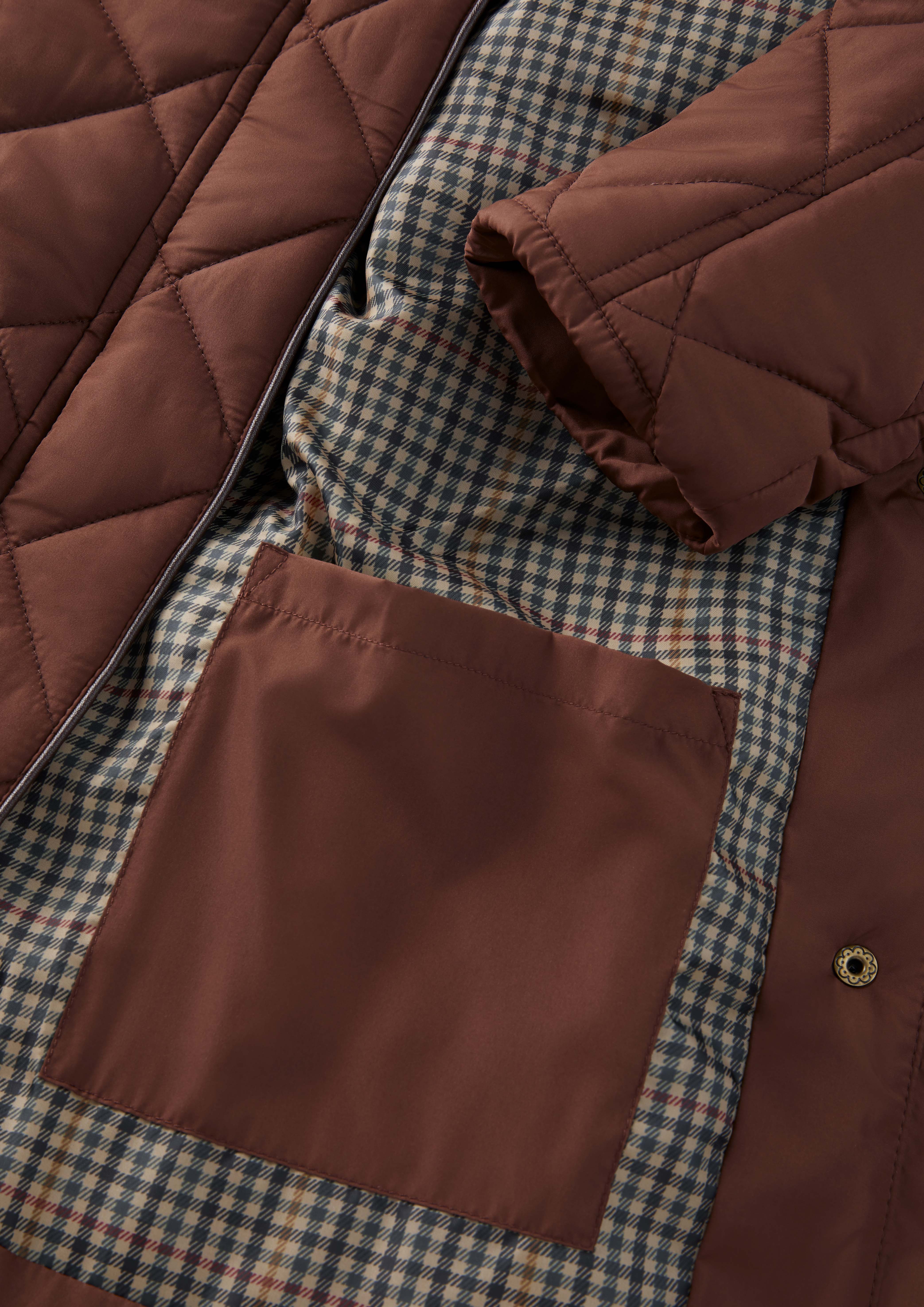 LJ004- Ladies Clare Quilted Jacket - CAPPUCCINO - Oxford Blue