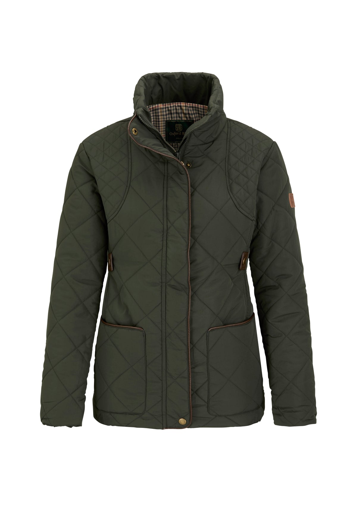 LJ004- Ladies Clare Quilted Jacket - DARK OLIVE - Oxford Blue