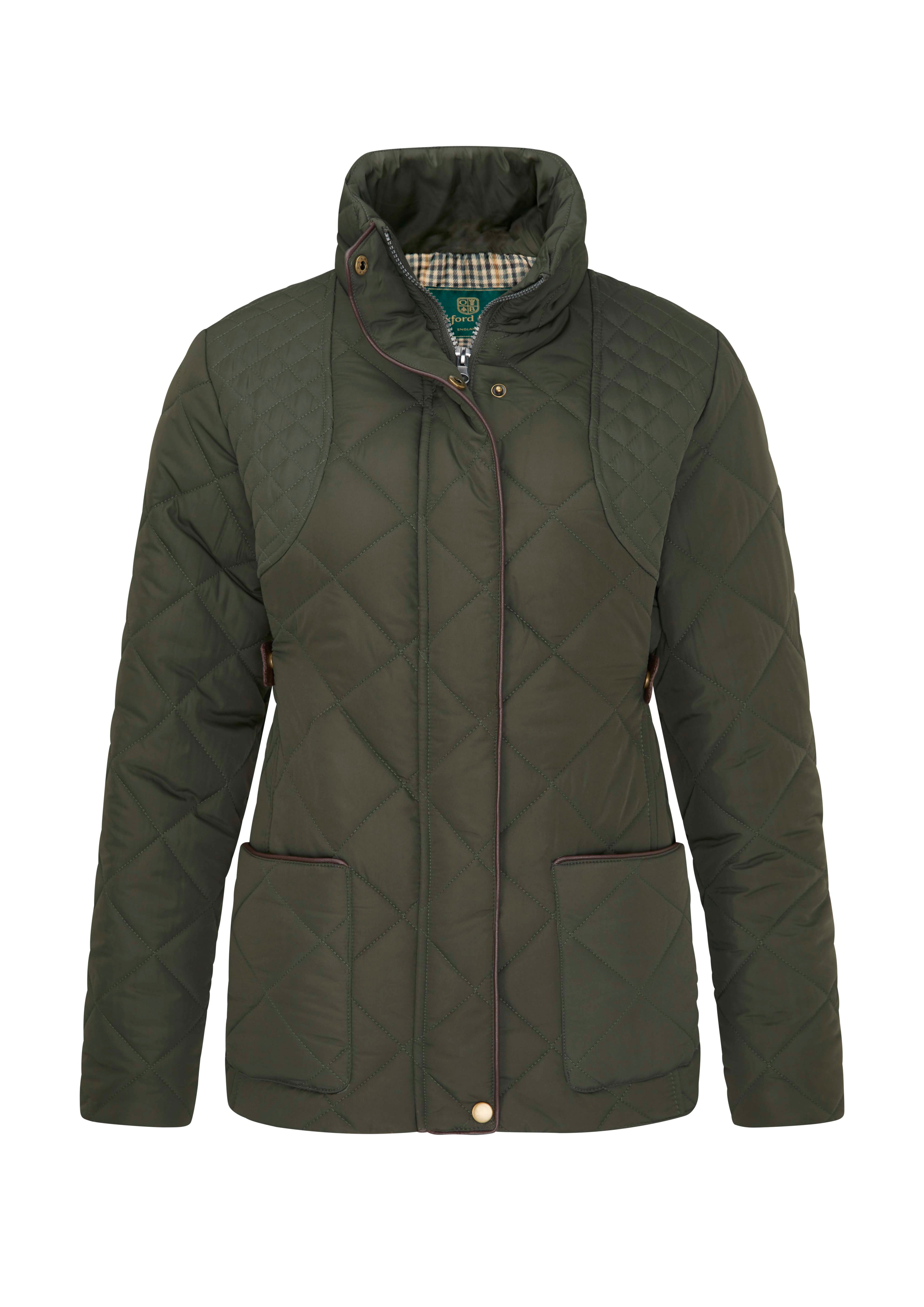 LJ004- Ladies Clare Quilted Jacket - GREEN - Oxford Blue