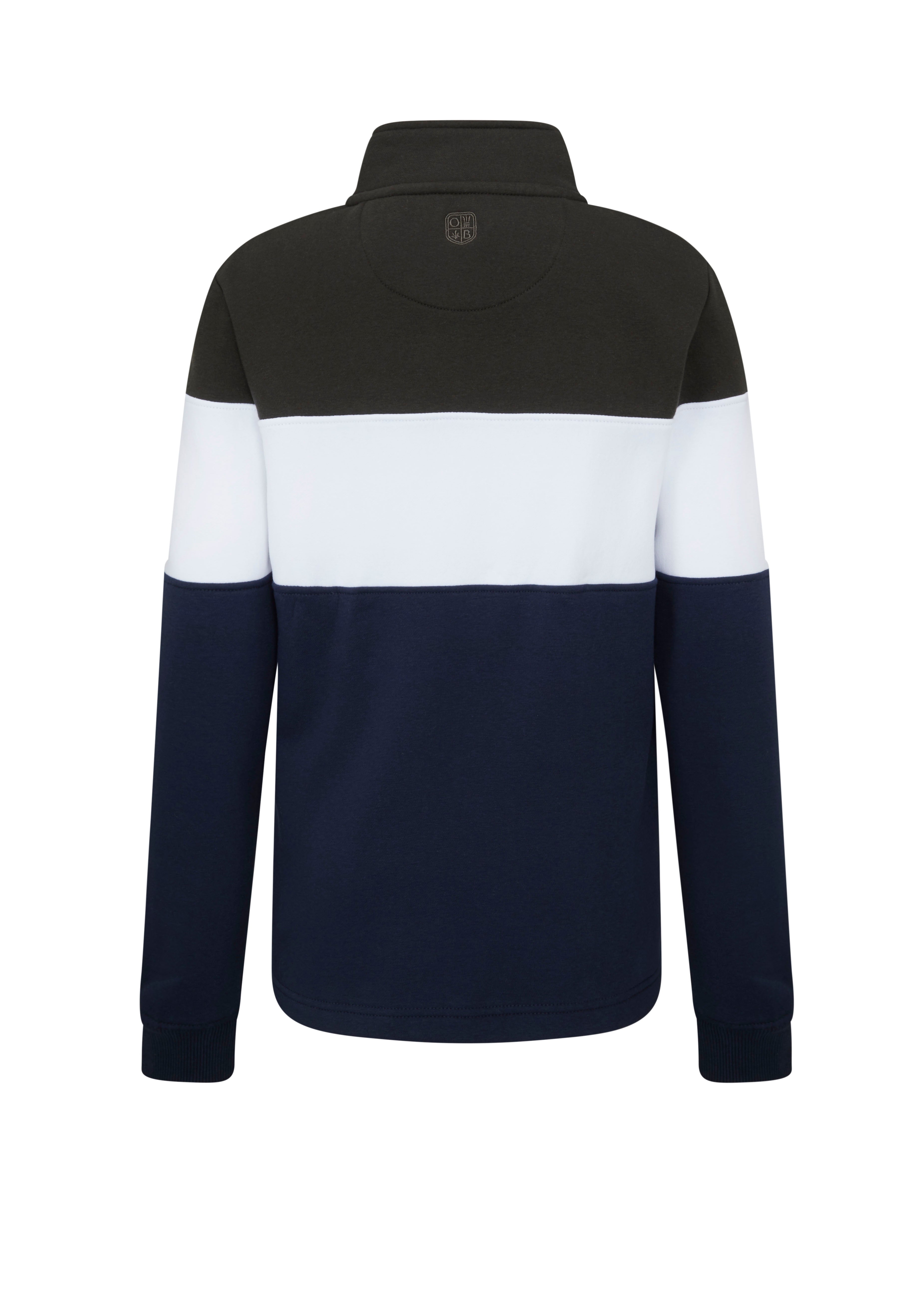LSS01 - Ladies Girvan Sweatshirt - Khaki/White/Navy - Oxford Blue