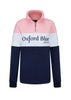 LSS01 - Ladies Girvan Sweatshirt - Pink/White/Navy - Oxford Blue