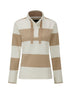 LSS05 - Ladies Cadiz Sweatshirt - Cappuccino - Oxford Blue
