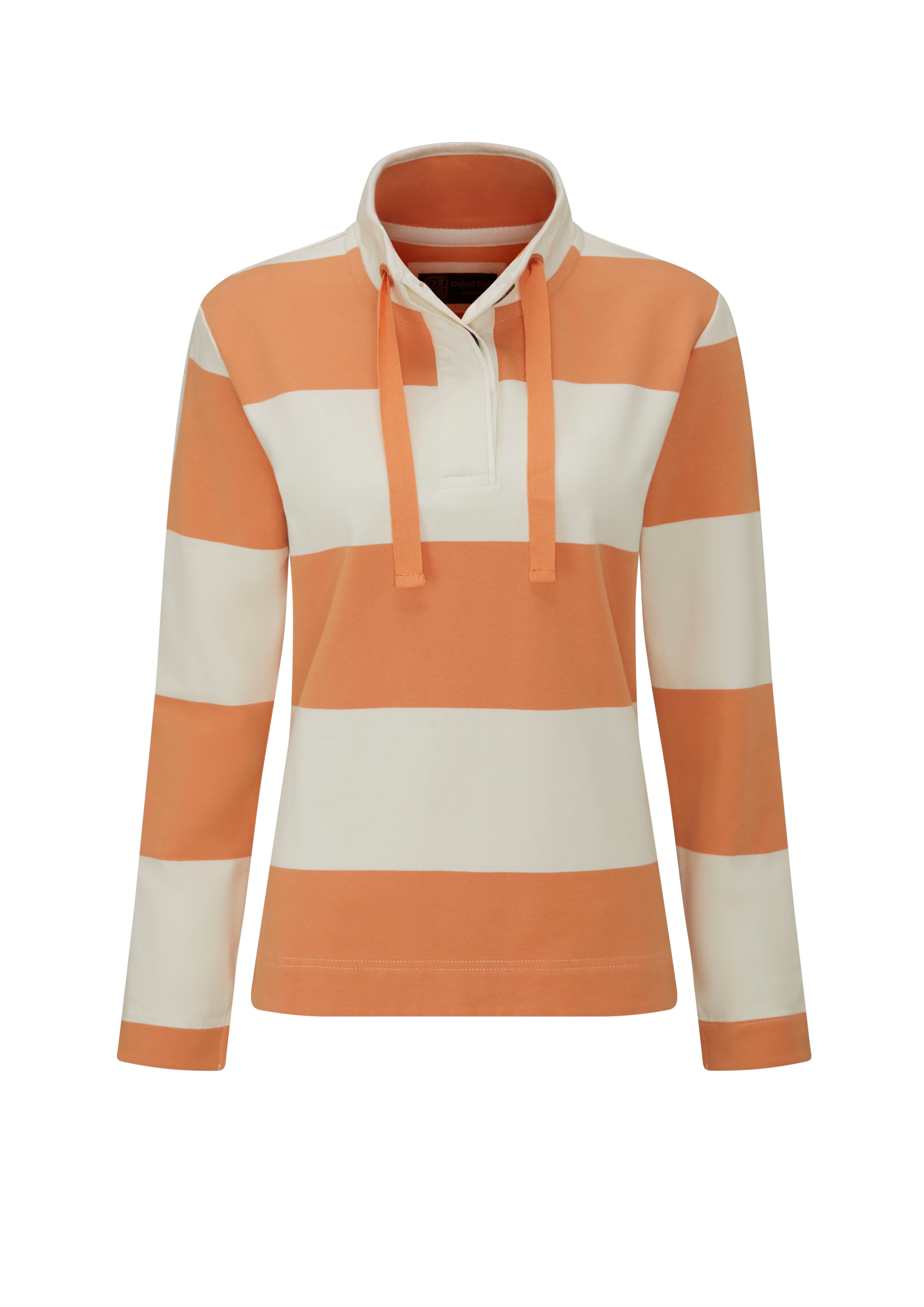 LSS05 - Ladies Cadiz Sweatshirt - Peach - Oxford Blue