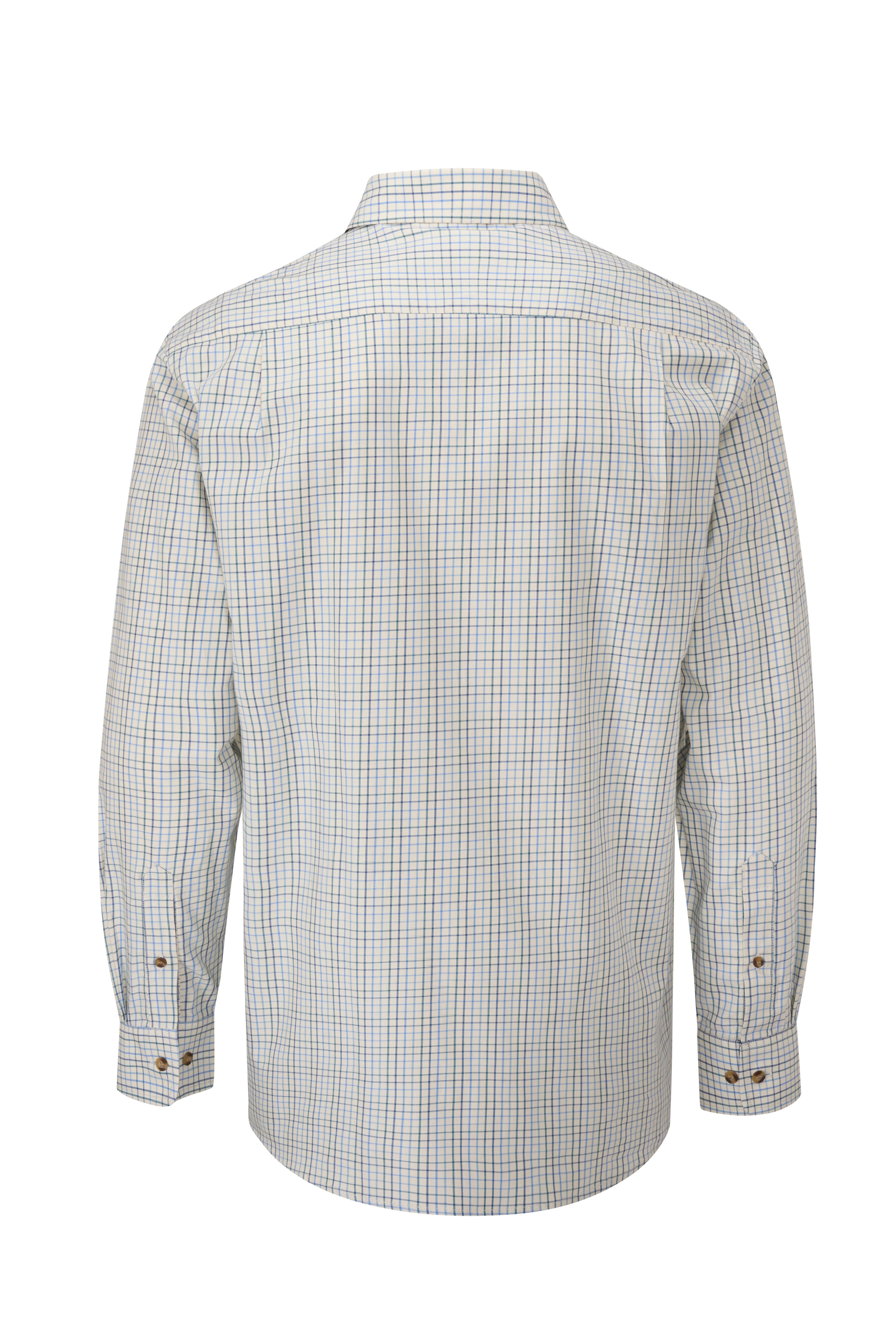 MCS201 - New Men's London Tattersall Shirt - NAVY - Oxford Blue
