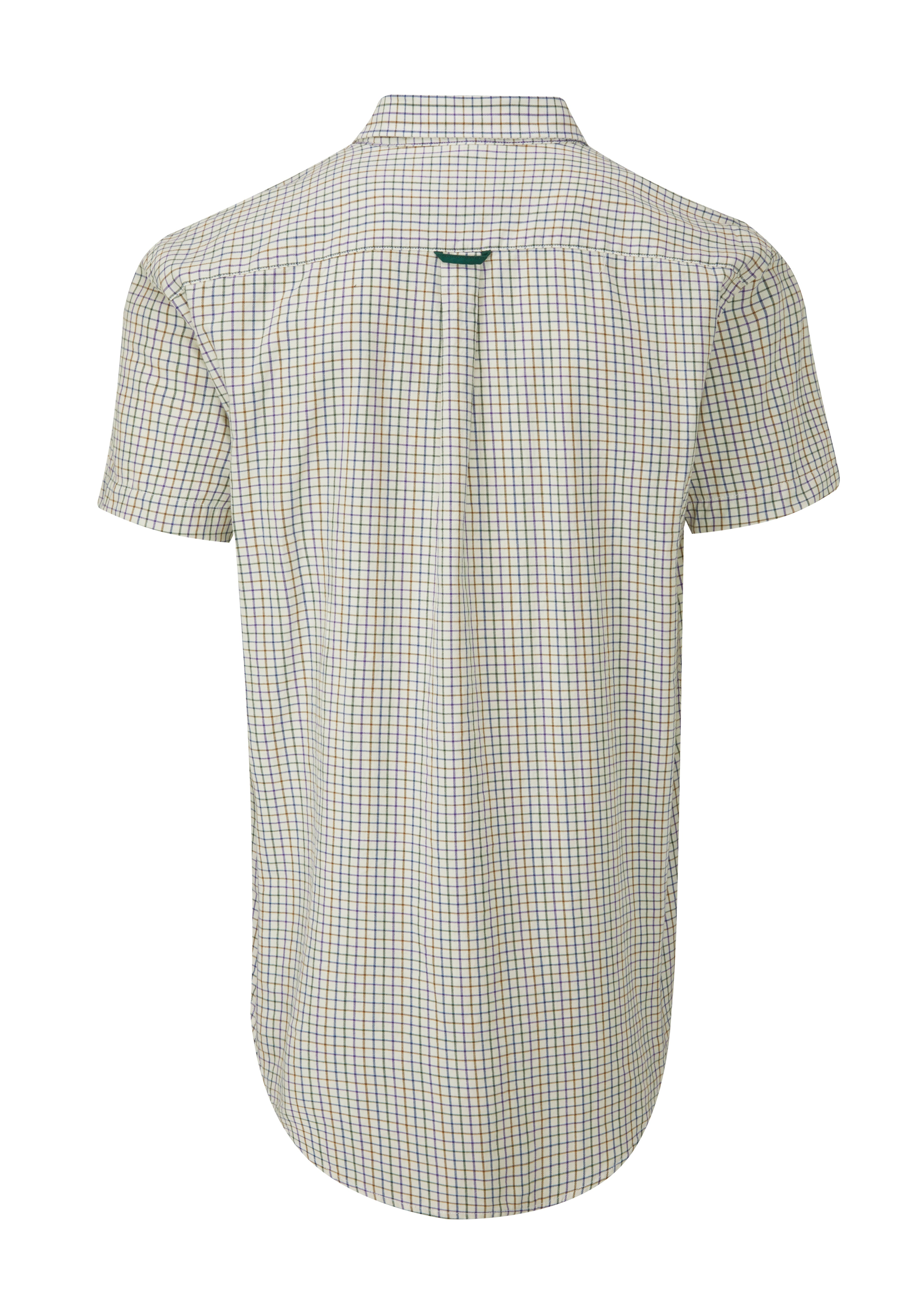 CSS201 - Gents London Tattersall Short Sleeve Check Shirt - GREEN - Oxford Blue