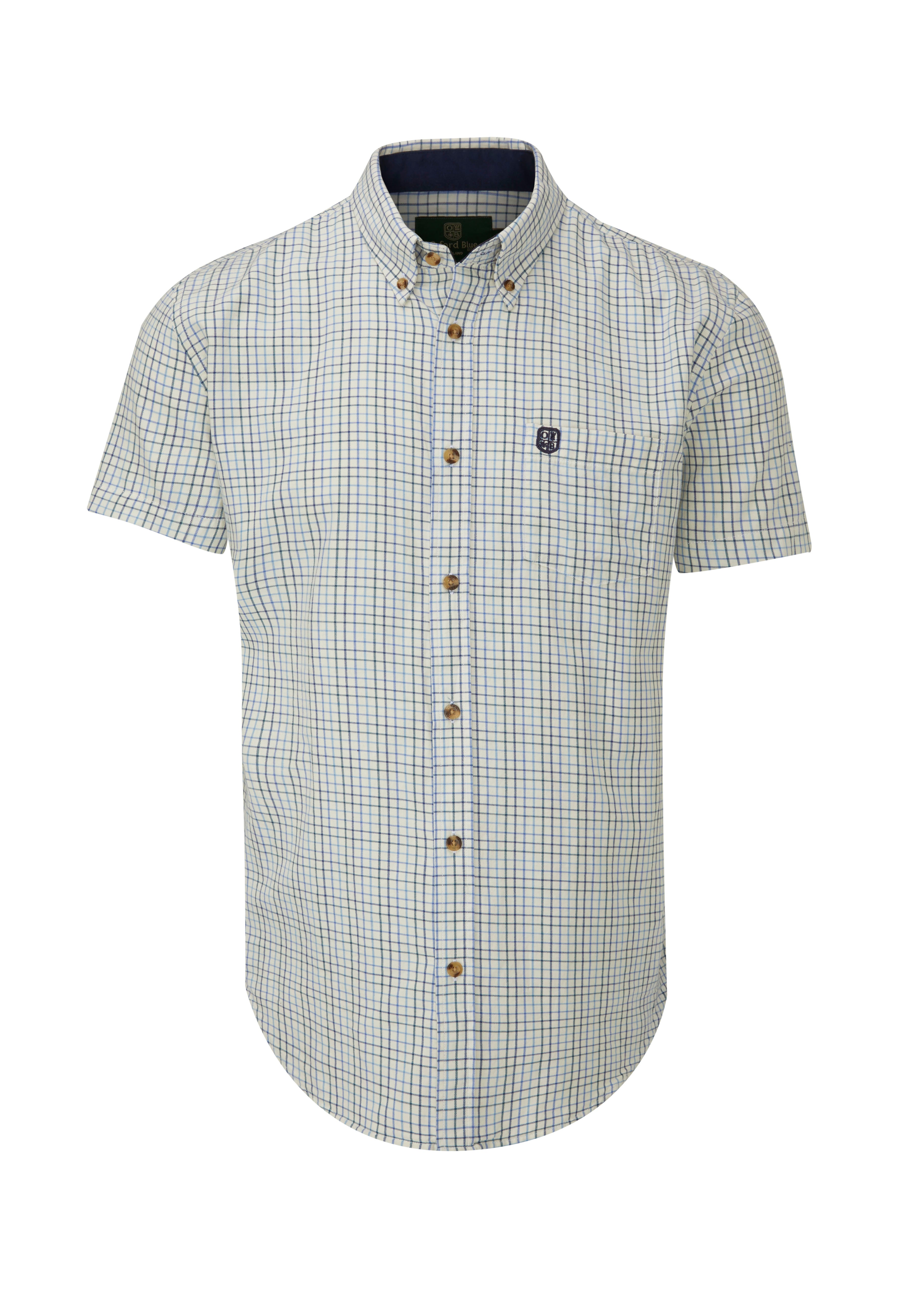CSS201 - Gents London Tattersall Short Sleeve Check Shirt - NAVY - Oxford Blue
