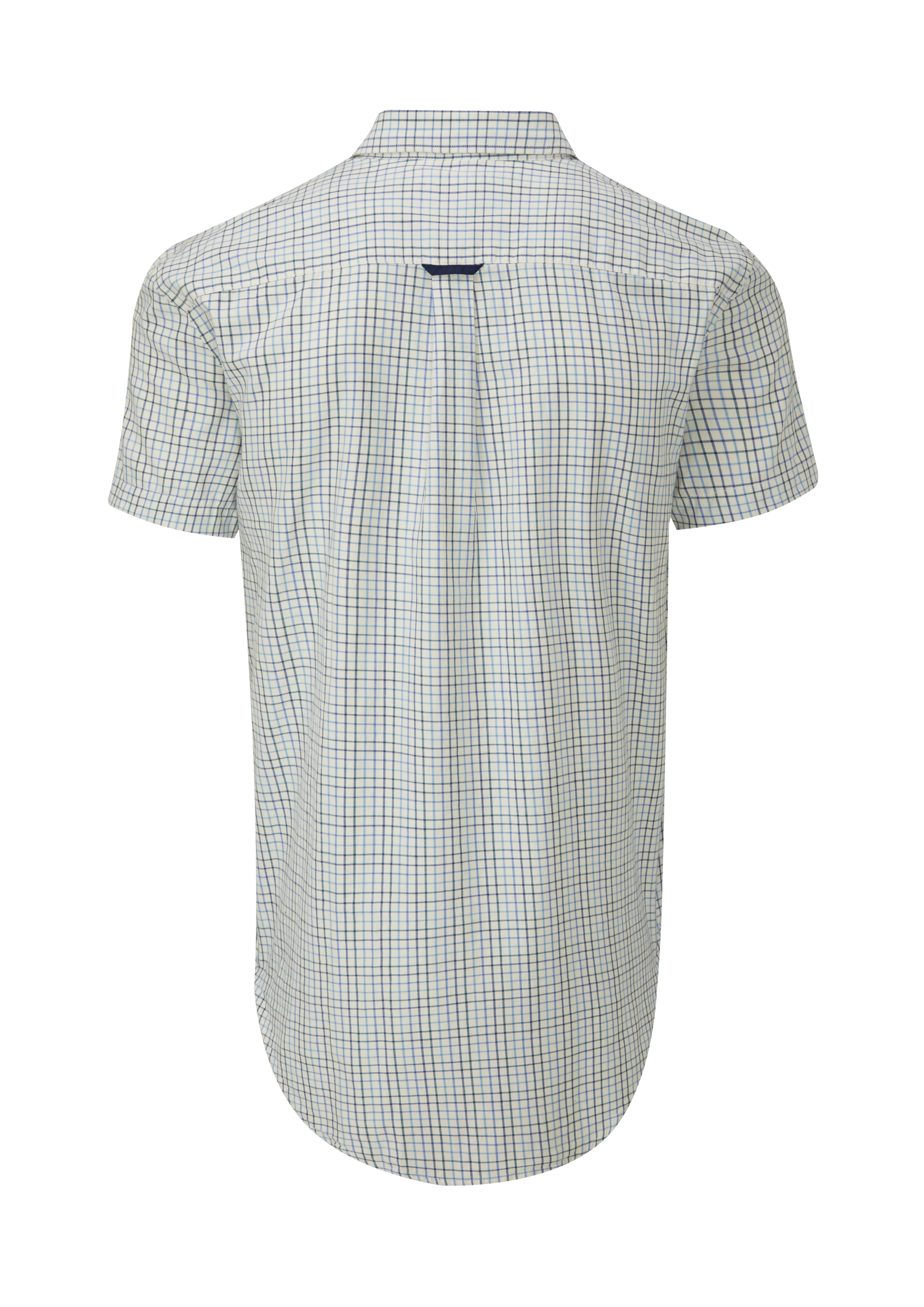 CSS201 - Gents London Tattersall Short Sleeve Check Shirt - NAVY - Oxford Blue