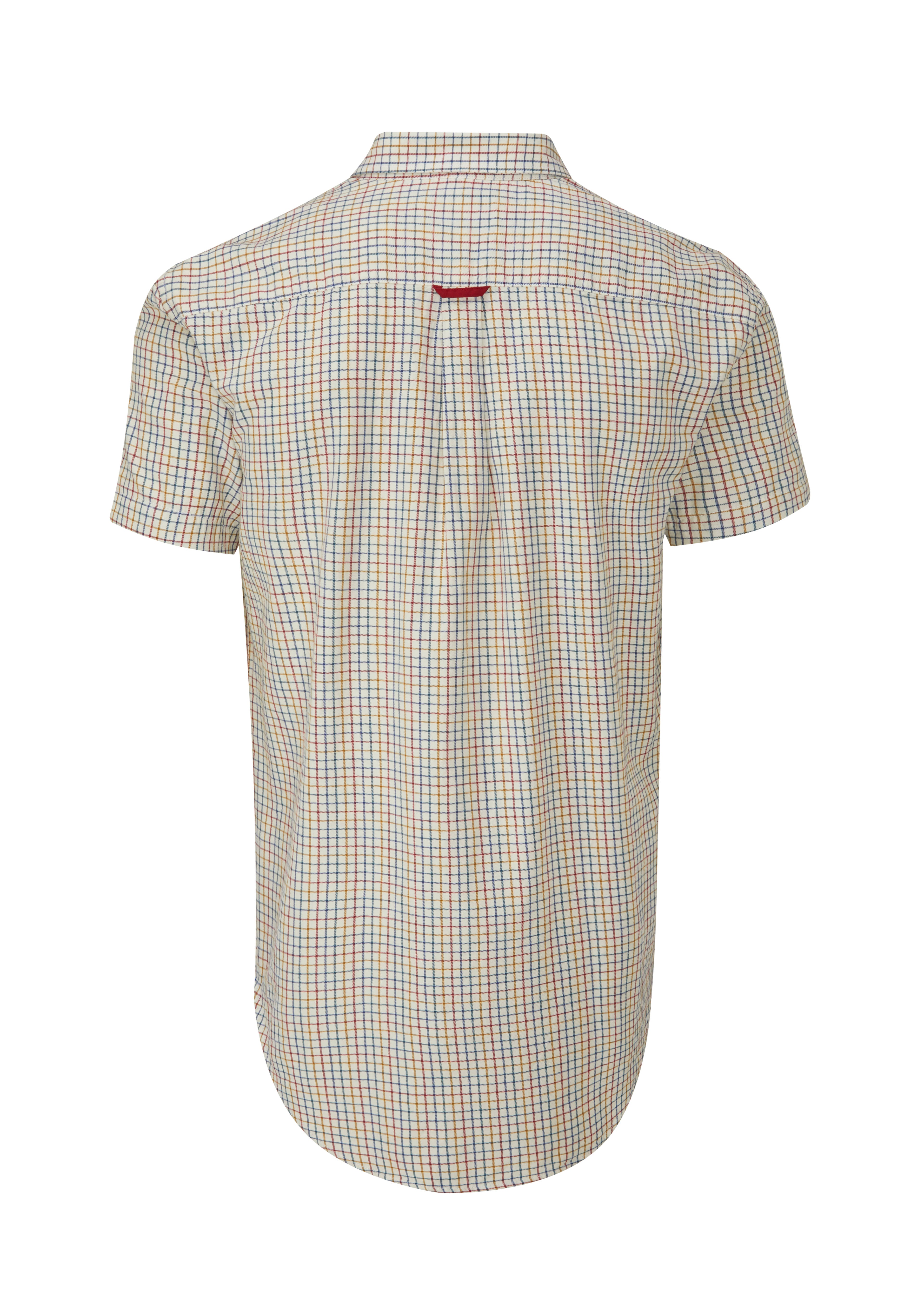 CSS201 - Gents London Tattersall Short Sleeve Check Shirt - RED - Oxford Blue