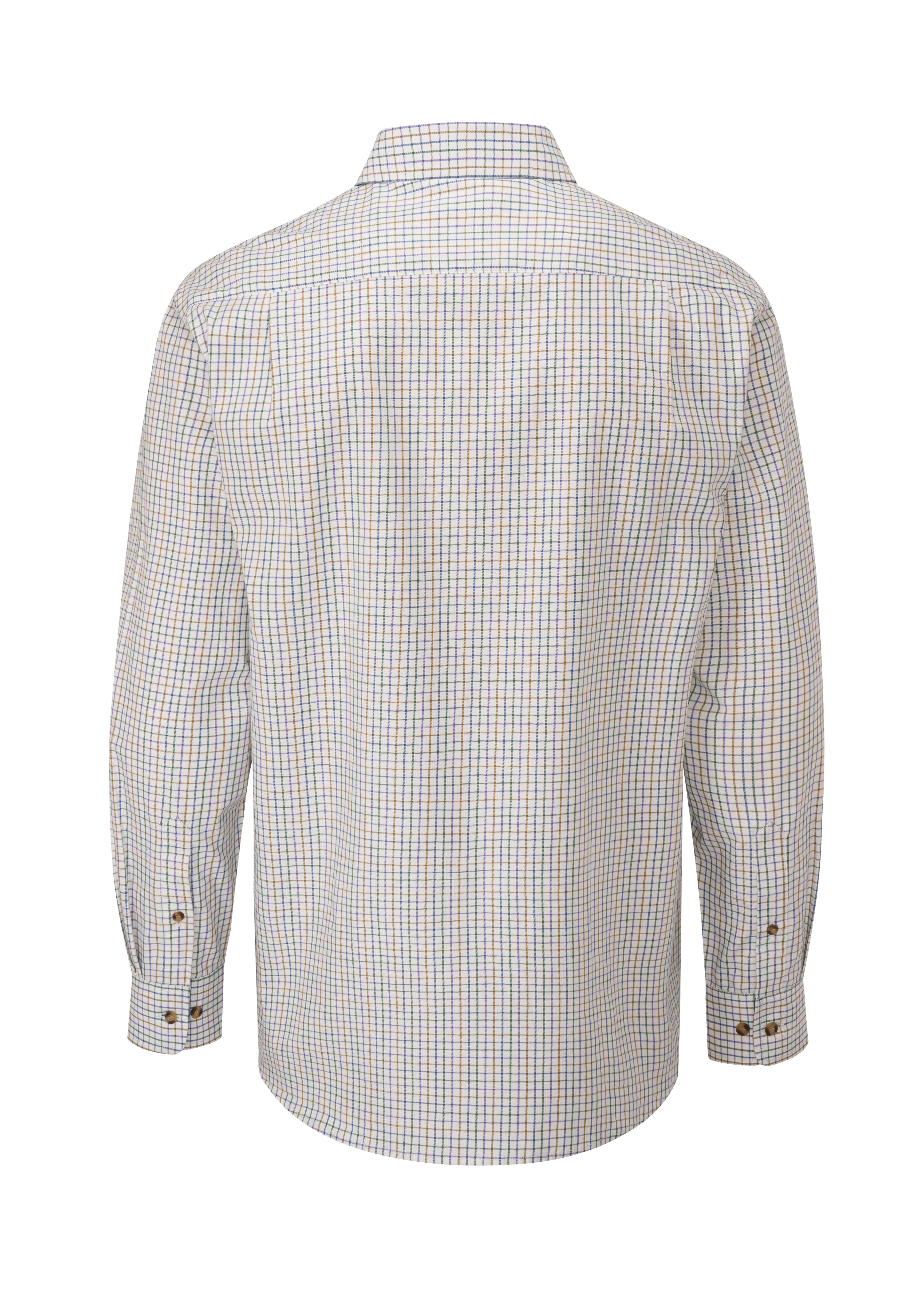 MCS201 - New Men's London Tattersall Shirt - GREEN - Oxford Blue