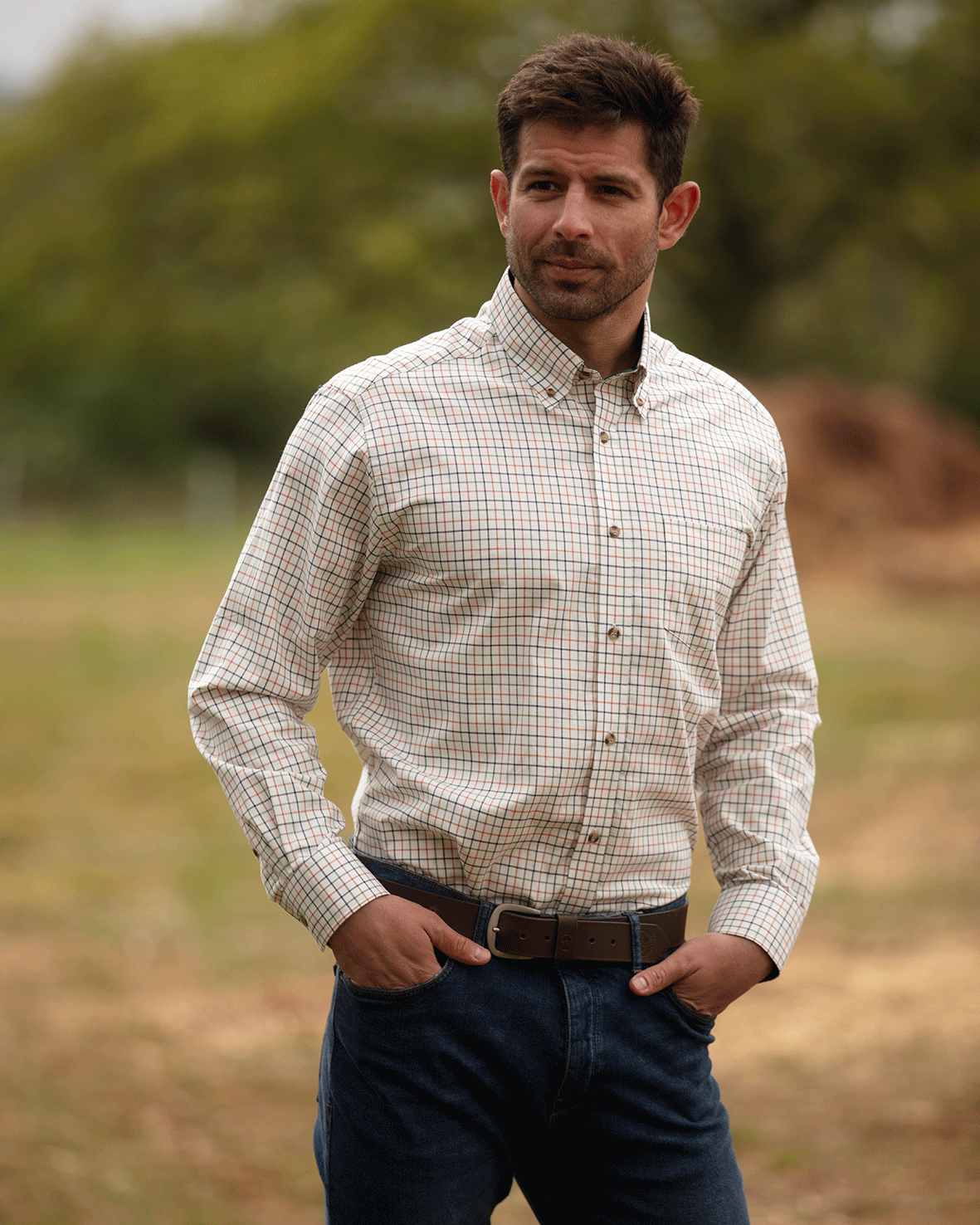 MCS203 - Men's Bern Check Shirt - Oxford Blue